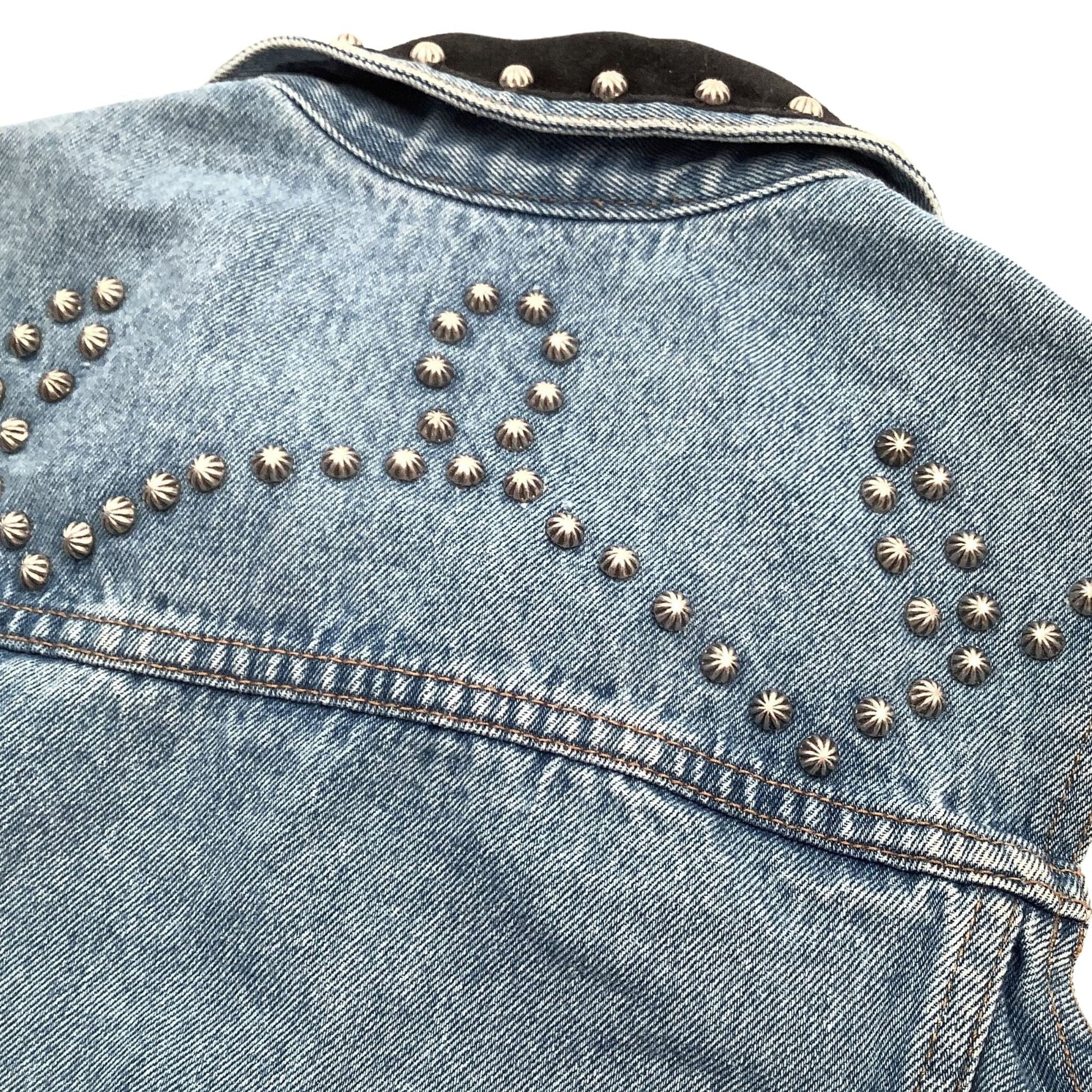 Patricia Wolf Studded Vest Medium / Blue / Vintage 1980s