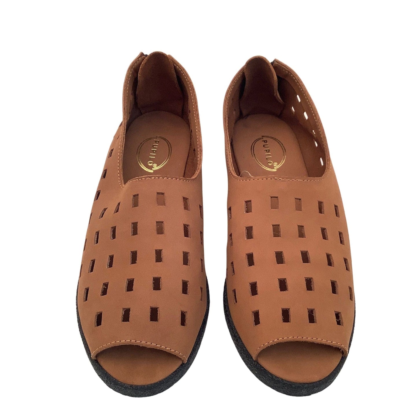 Perforated Flat Heel Shoes 7.5 / Brown / Y2K - Now