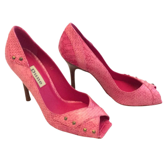 Pink Square Peep Toe Heels 7 / Pink / Vintage 1990s