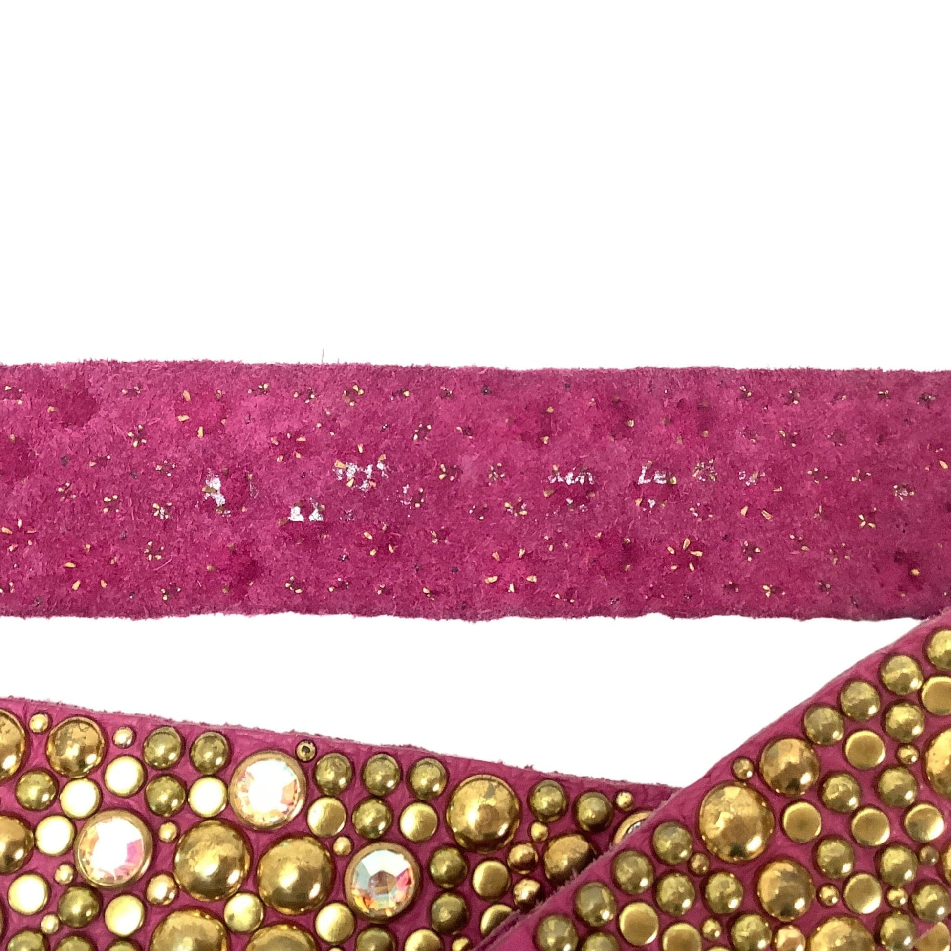 Pink Studded Leather Belt Medium / Pink / Vintage 1980s