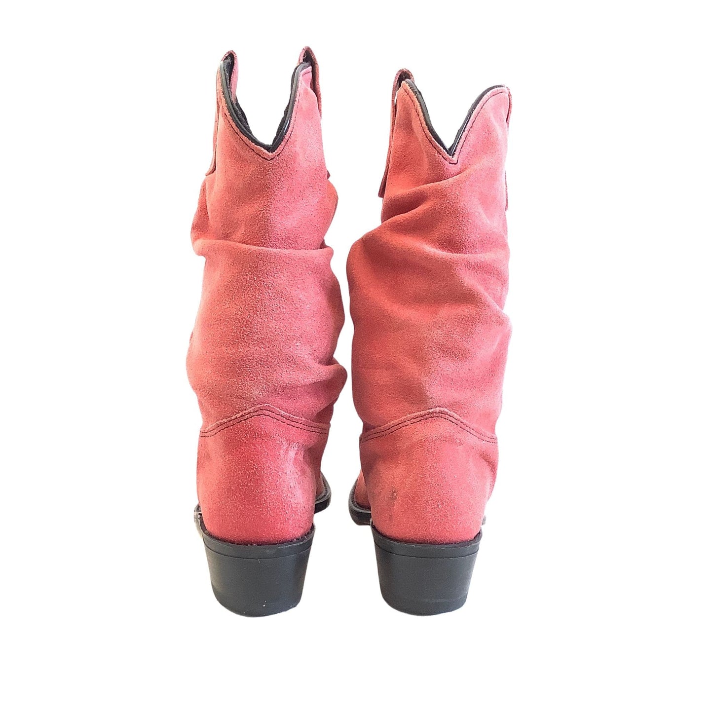 Pink Suede Cowboy Boots 6.5 / Pink / Vintage 1980s