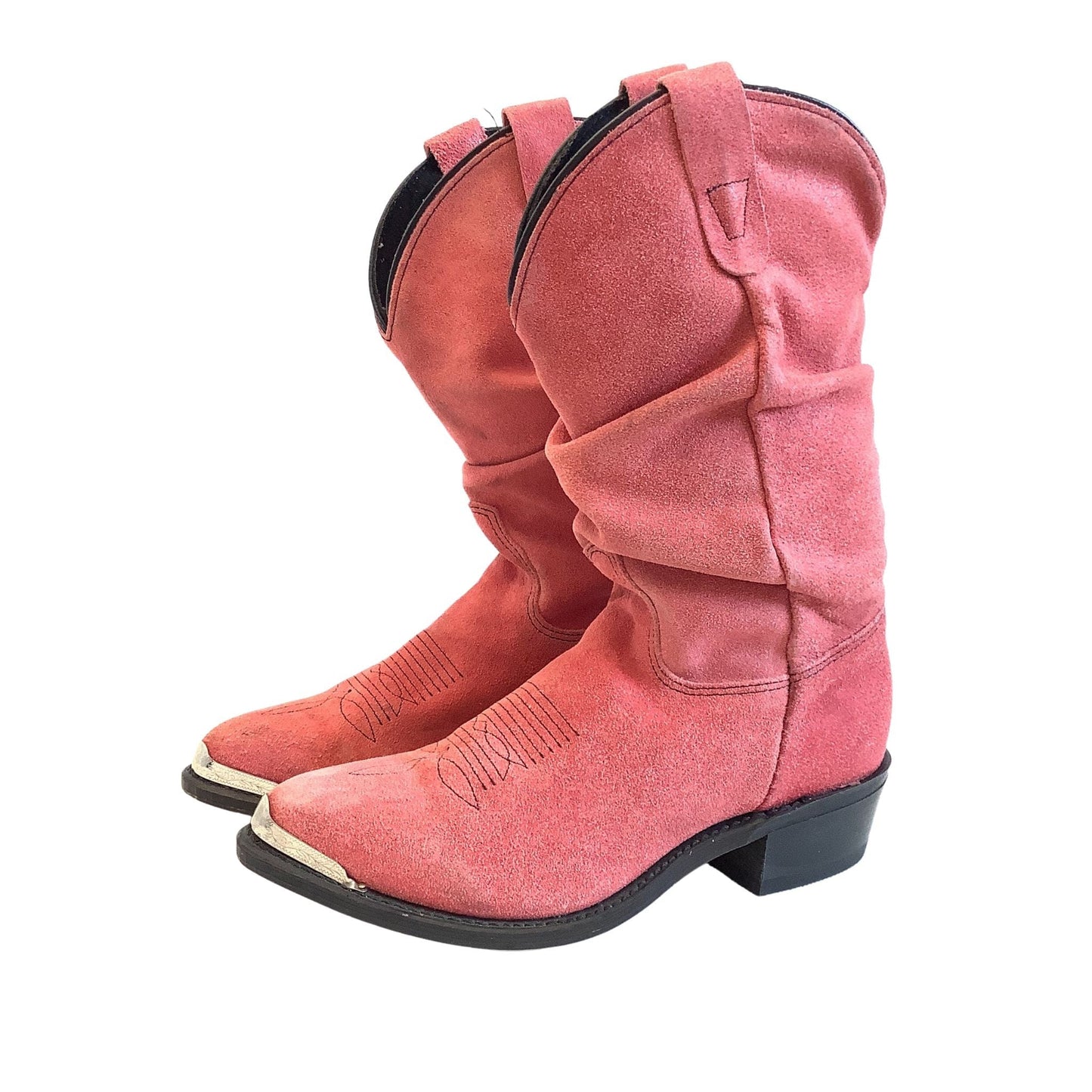 Pink Suede Cowboy Boots 6.5 / Pink / Vintage 1980s