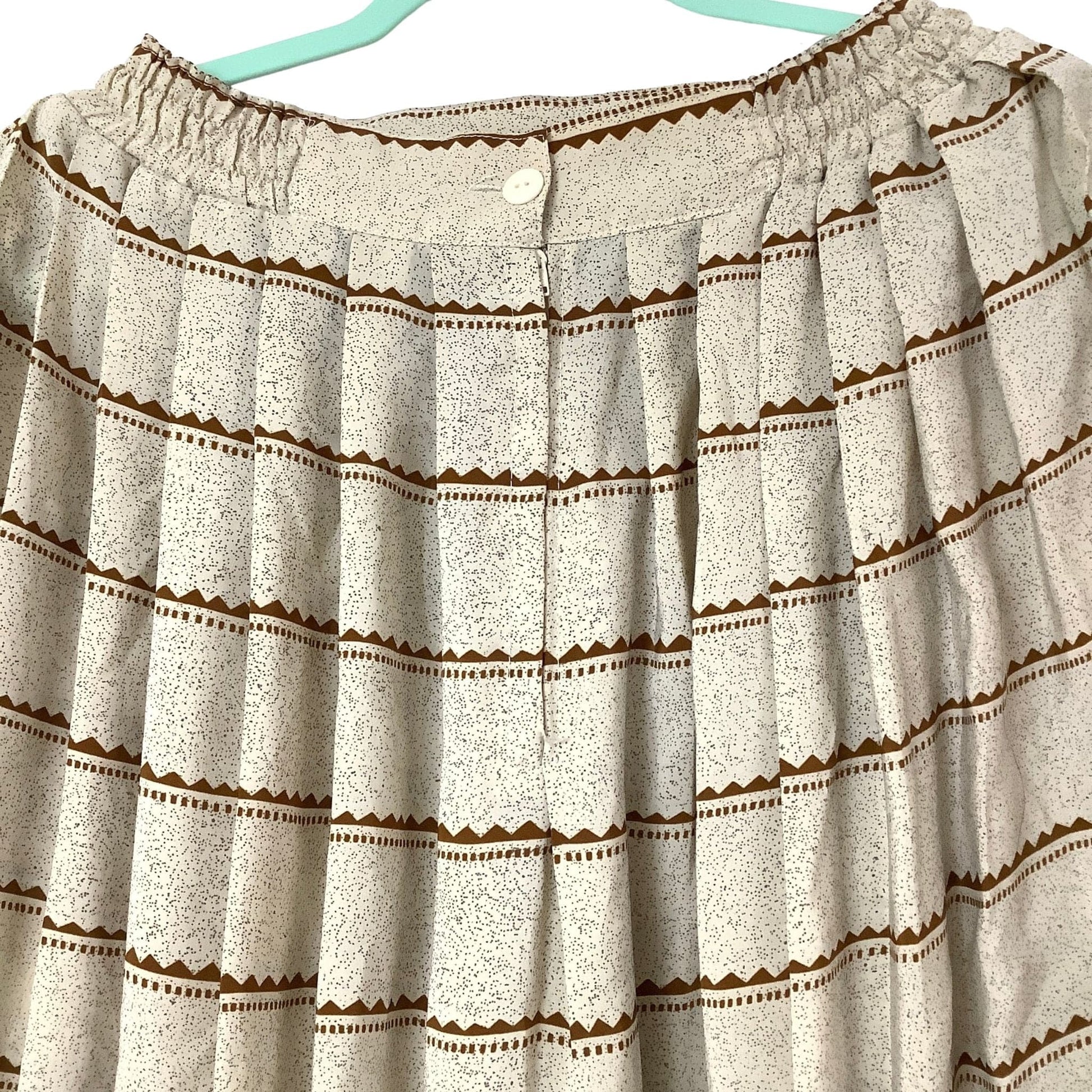 Pleated Southwestern Skirt Small / Beige / Vintage 1980s