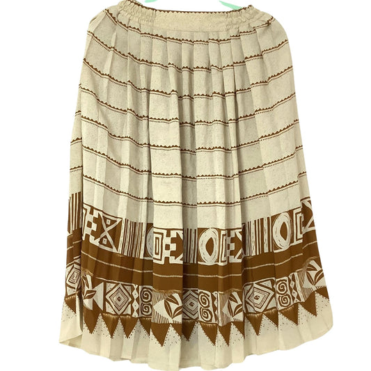 Pleated Southwestern Skirt Small / Beige / Vintage 1980s