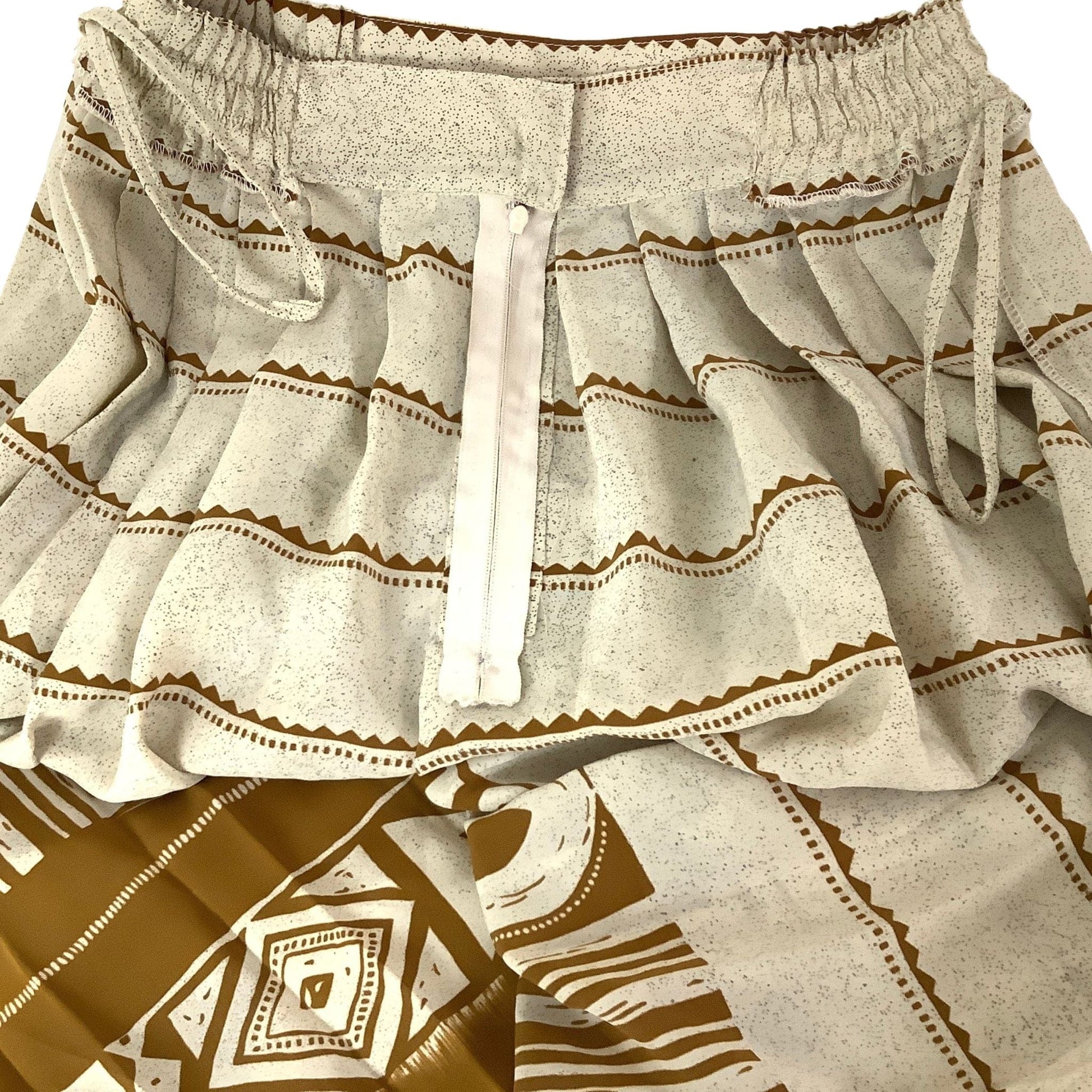 Pleated Southwestern Skirt Small / Beige / Vintage 1980s