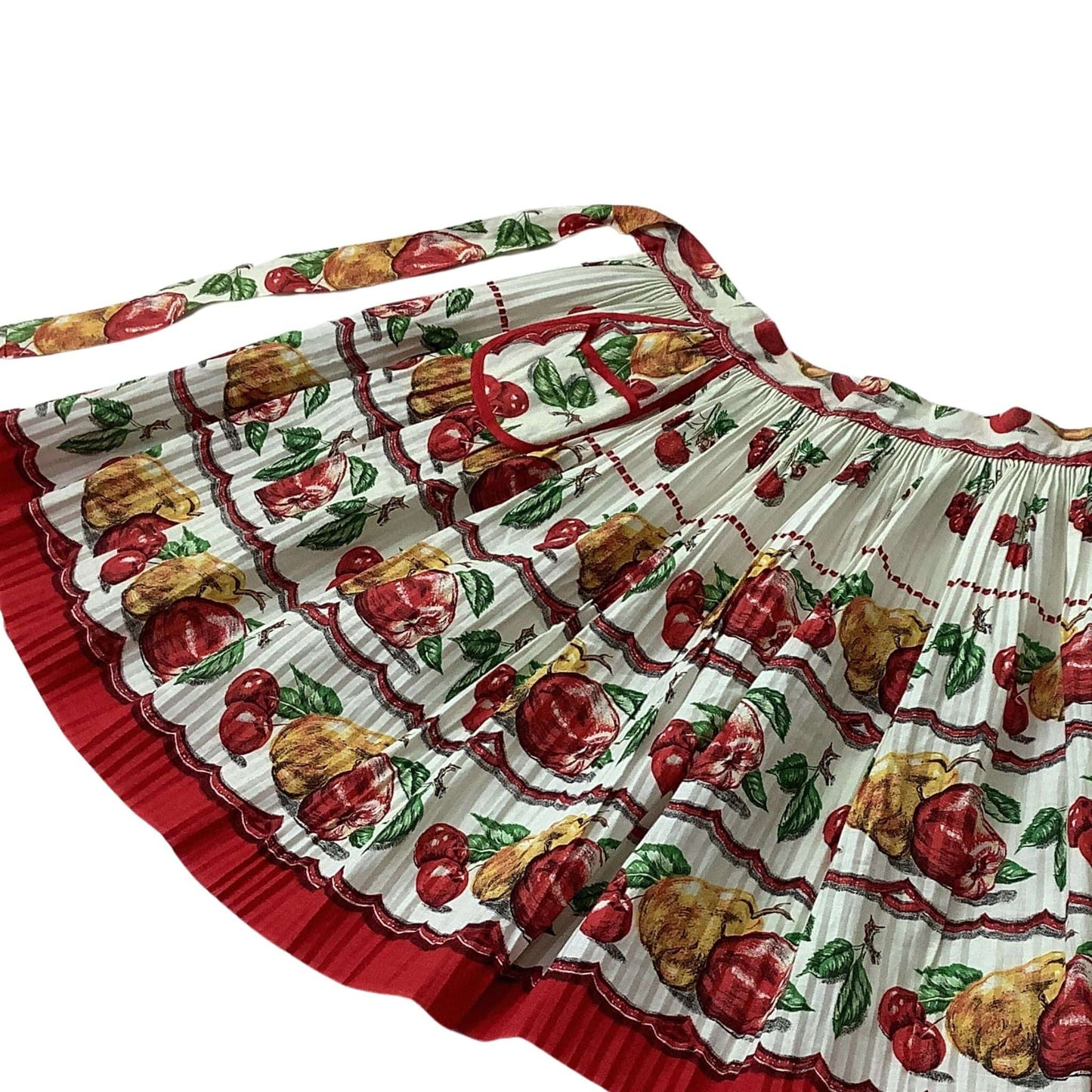 Pleated Vintage Apron Multicolor / Cotton / Novelty