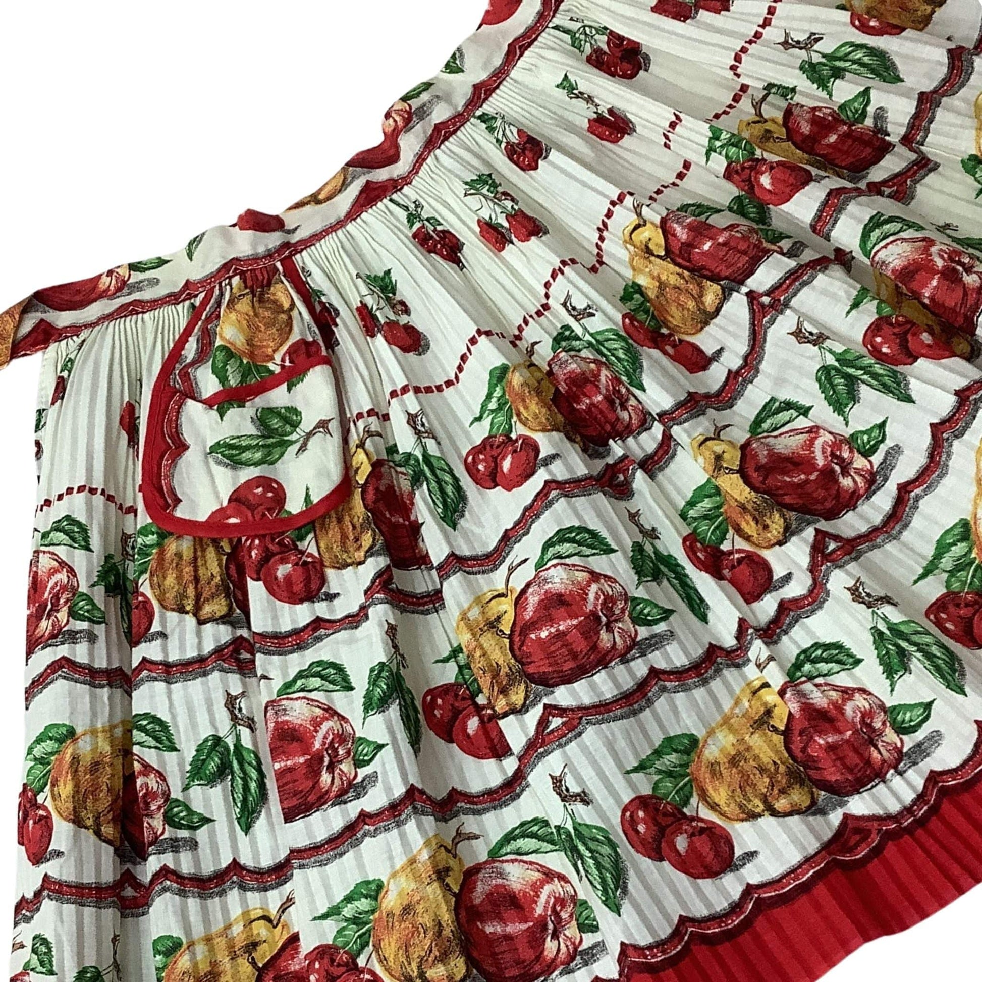 Pleated Vintage Apron Multicolor / Cotton / Novelty