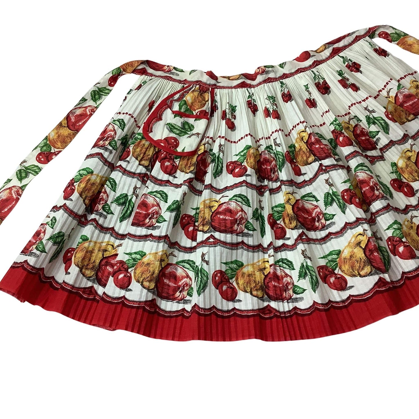 Pleated Vintage Apron Multicolor / Cotton / Novelty