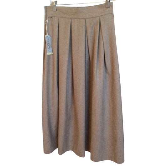 Pleated Wool Skirt Small / Tan / Vintage 1990s