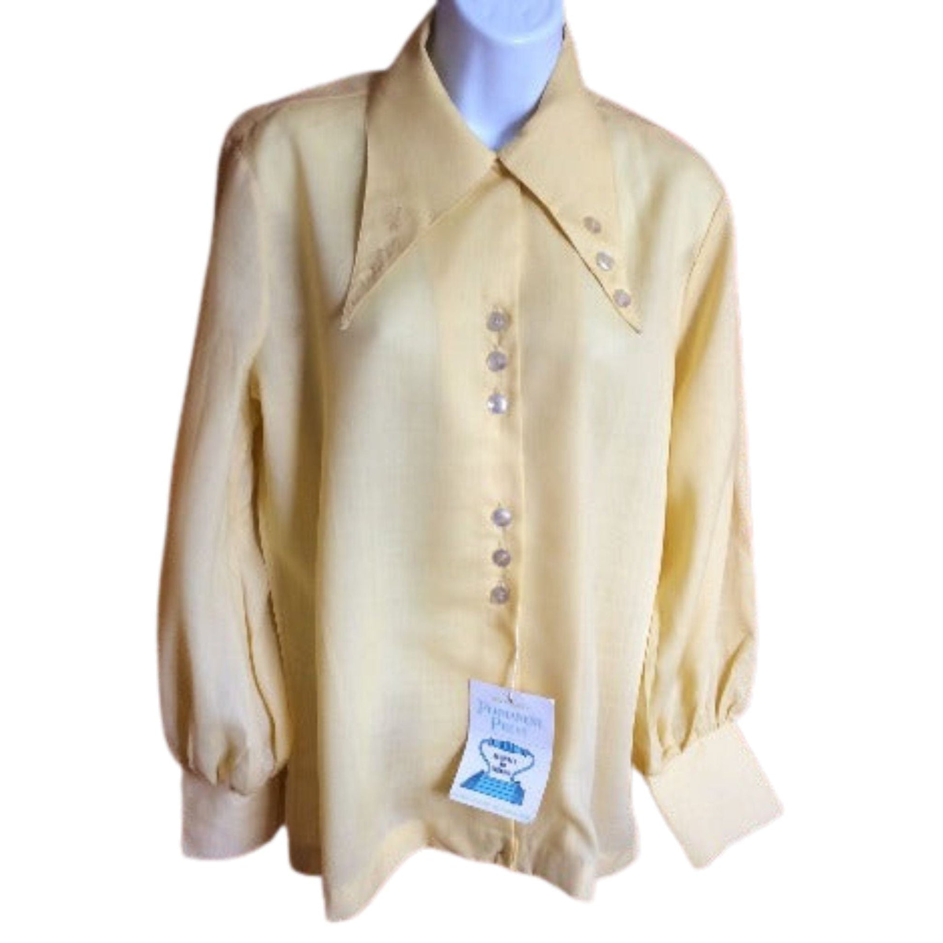 Preppy Yellow Blouse Small / Yellow / Vintage 1960s