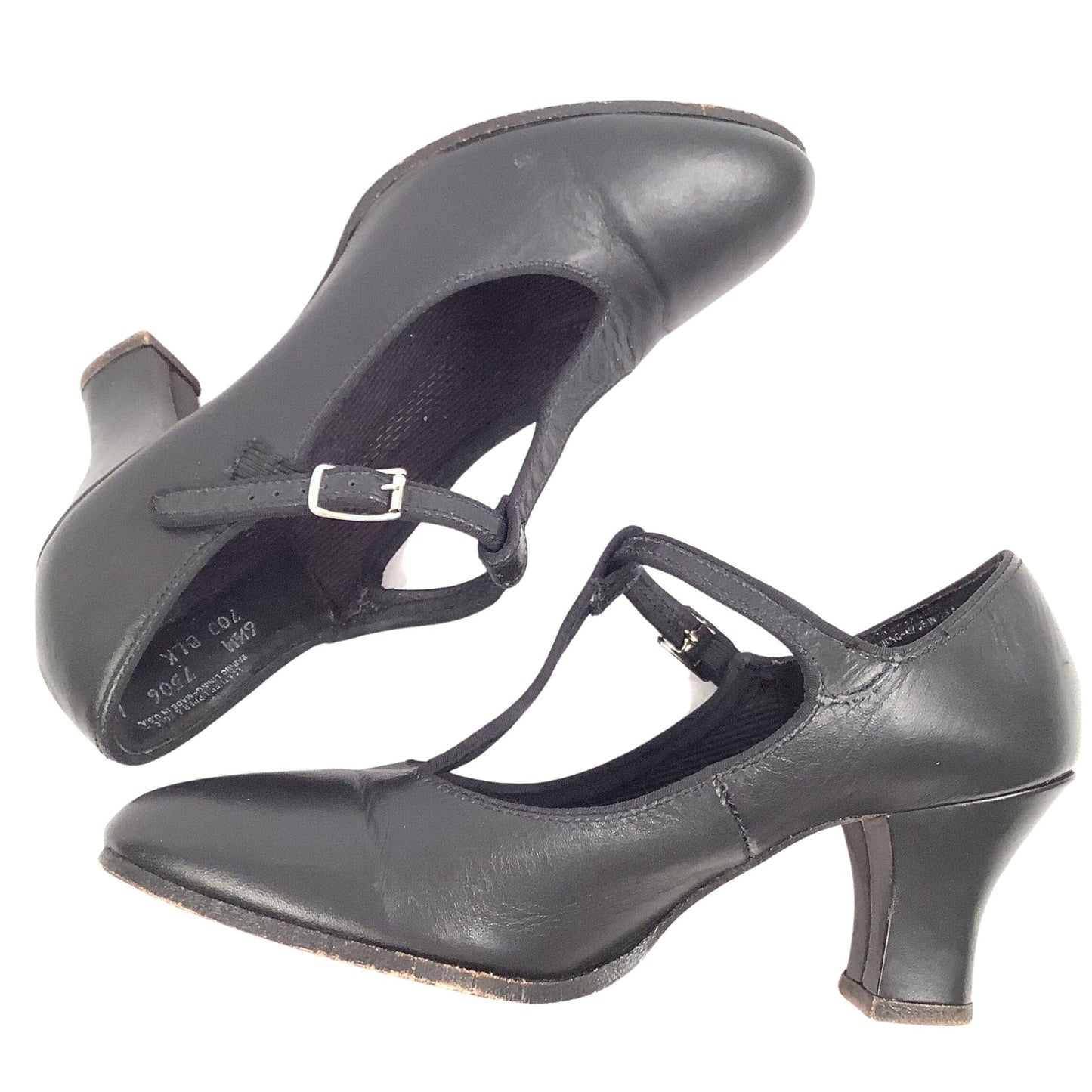 Professional Dance Shoes 7 / Black / Vintage 1980s