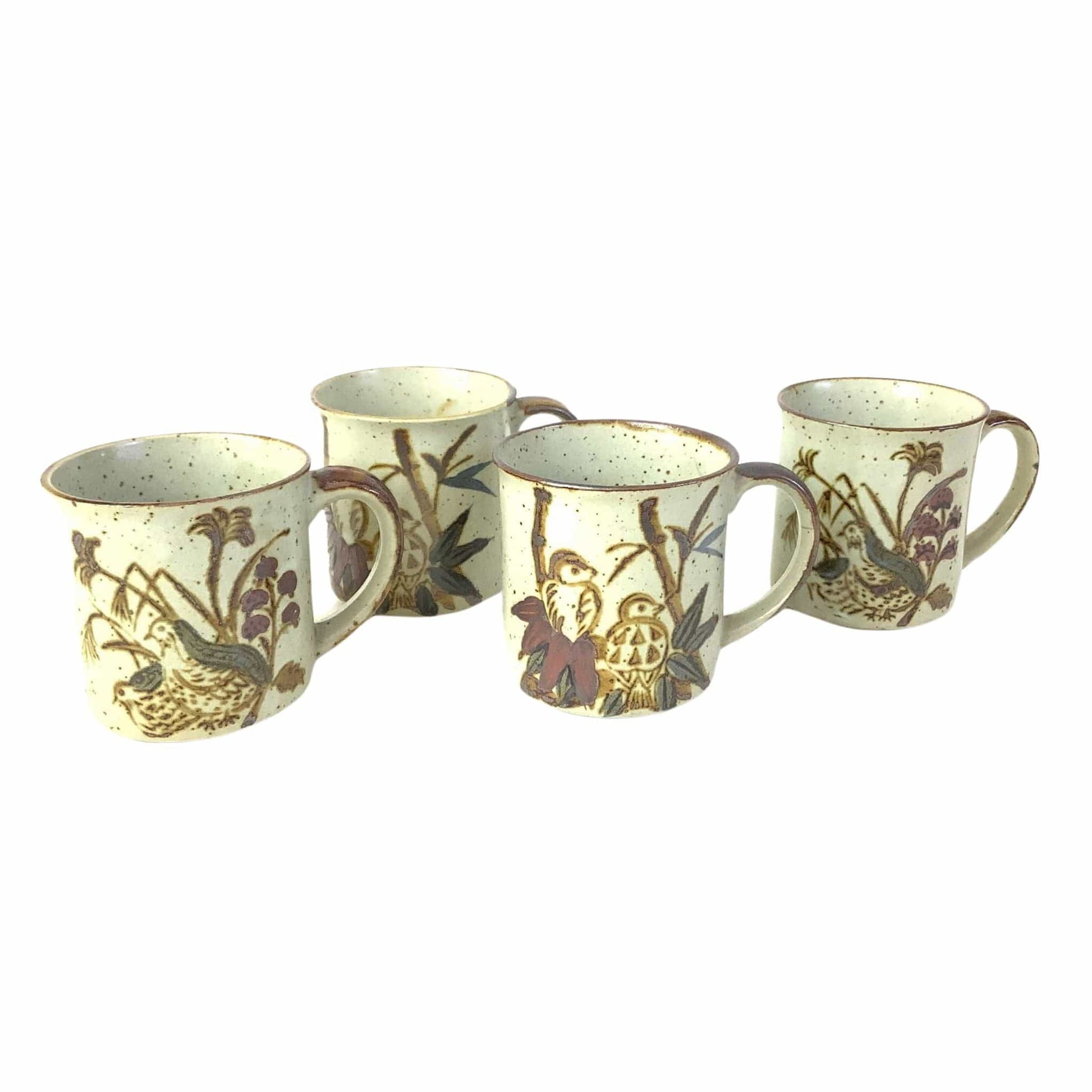 Quail Motif 1950s Mugs Multicolor / Ceramic