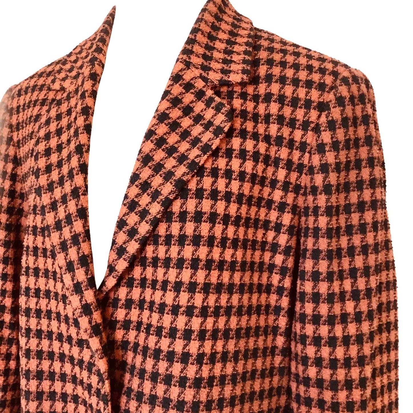 Red Houndstooth Blazer Small / Orange / Vintage 1980s