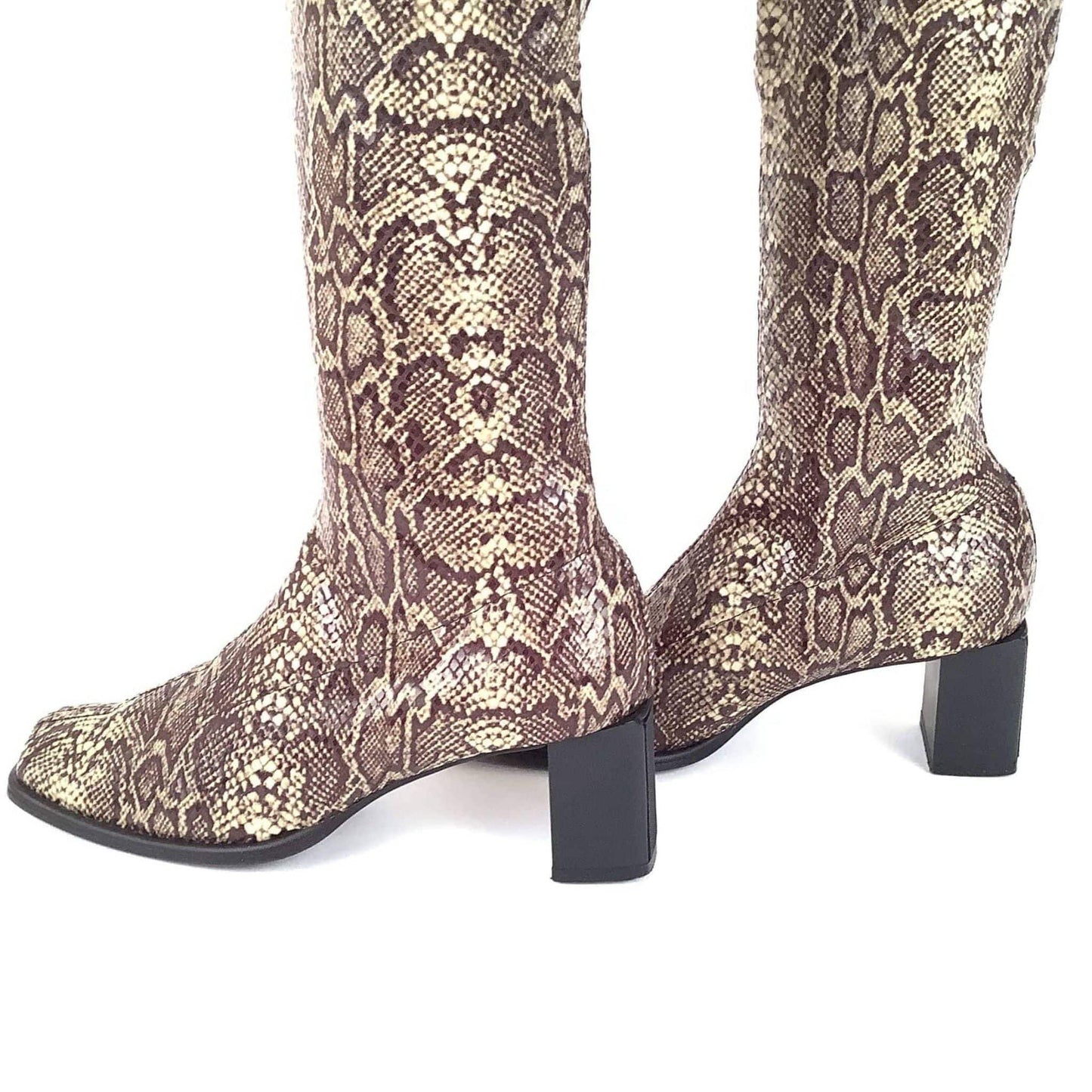 Reptile Print GoGo Boots 7 / Multi / Vintage 1990s