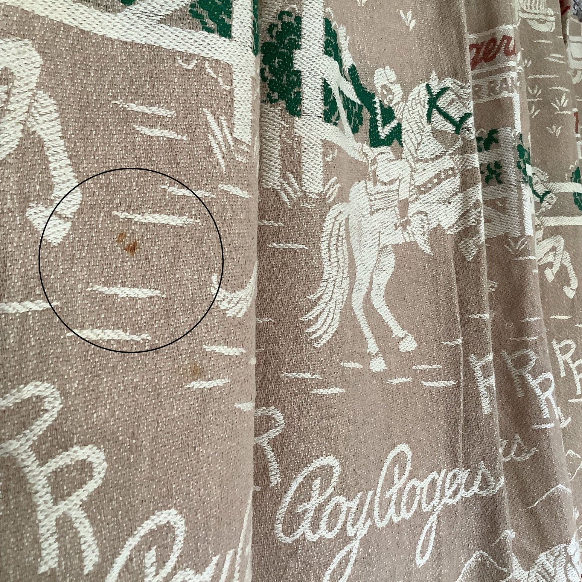 Retro Roy Rogers Curtains Multi / Cotton / Vintage 1950s