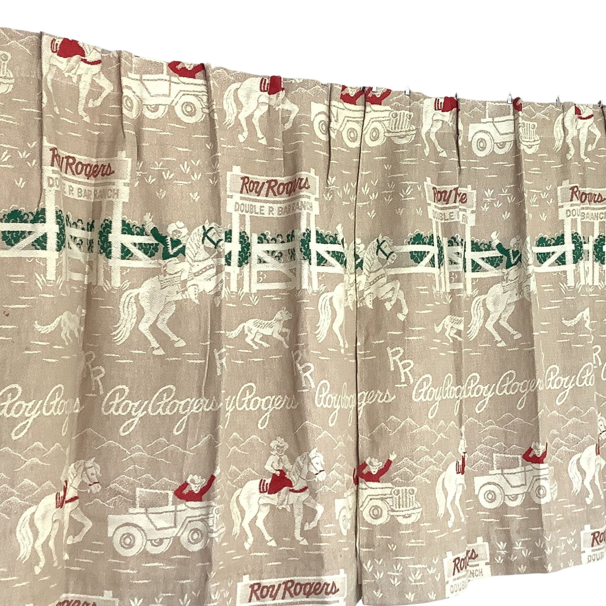 Retro Roy Rogers Curtains Multi / Cotton / Vintage 1950s