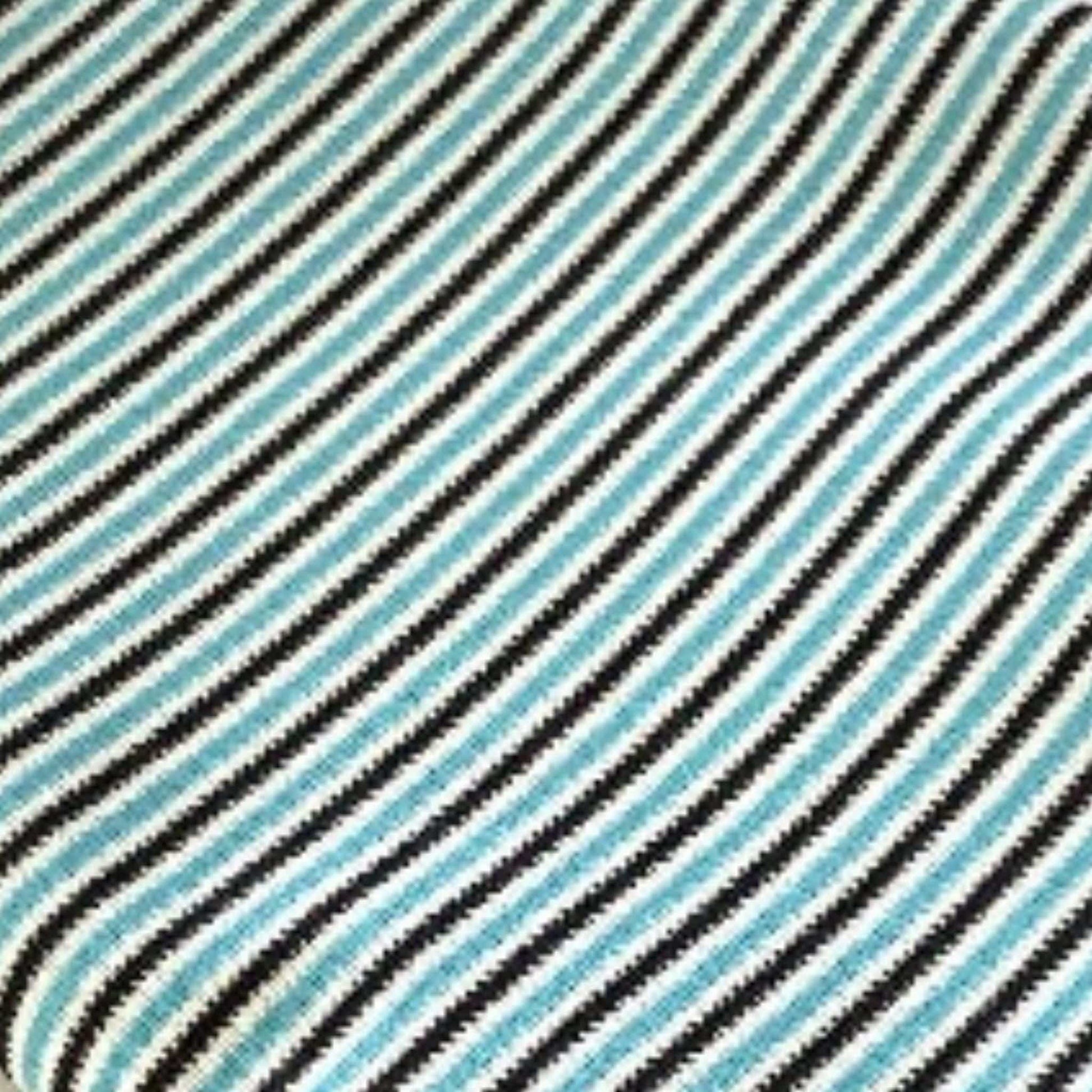 Retro Teal Stripe Fabric Multi / Polyester / Stripes