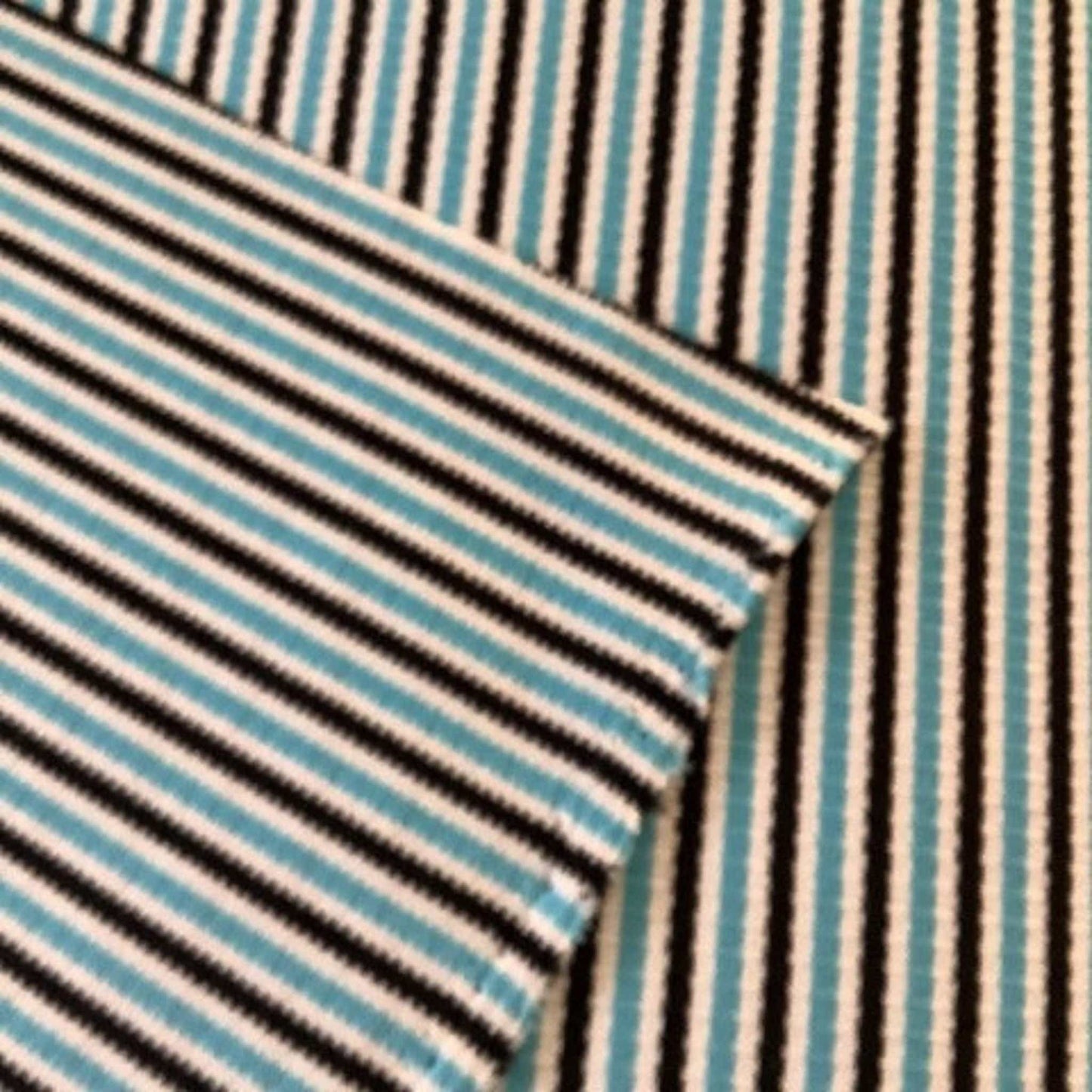 Retro Teal Stripe Fabric Multi / Polyester / Stripes