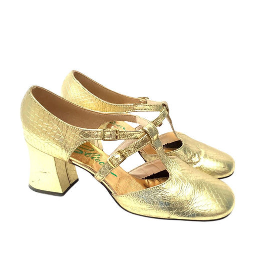 Sbicca Gold 1960s Heels 10.5 / Gold / Mod