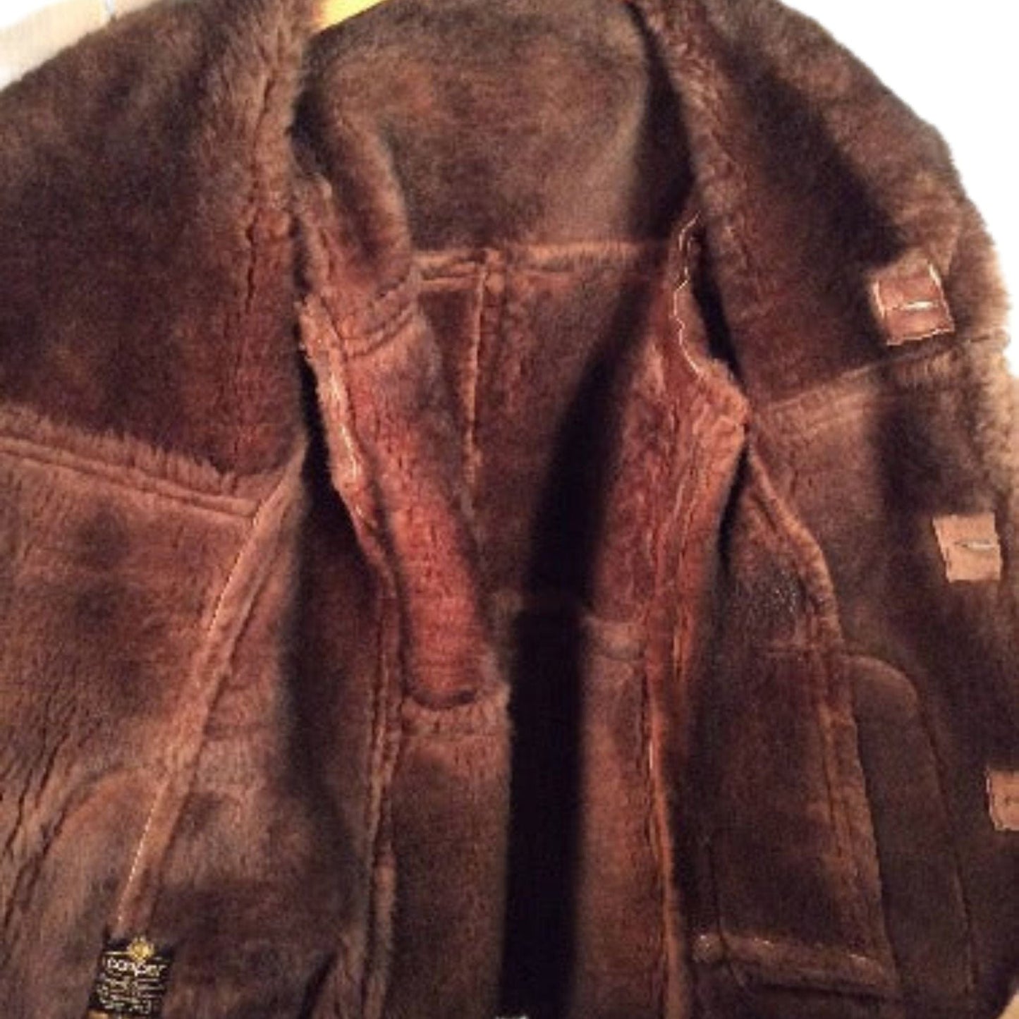 Shearling Leather Coat Medium / Brown / Vintage 1990s