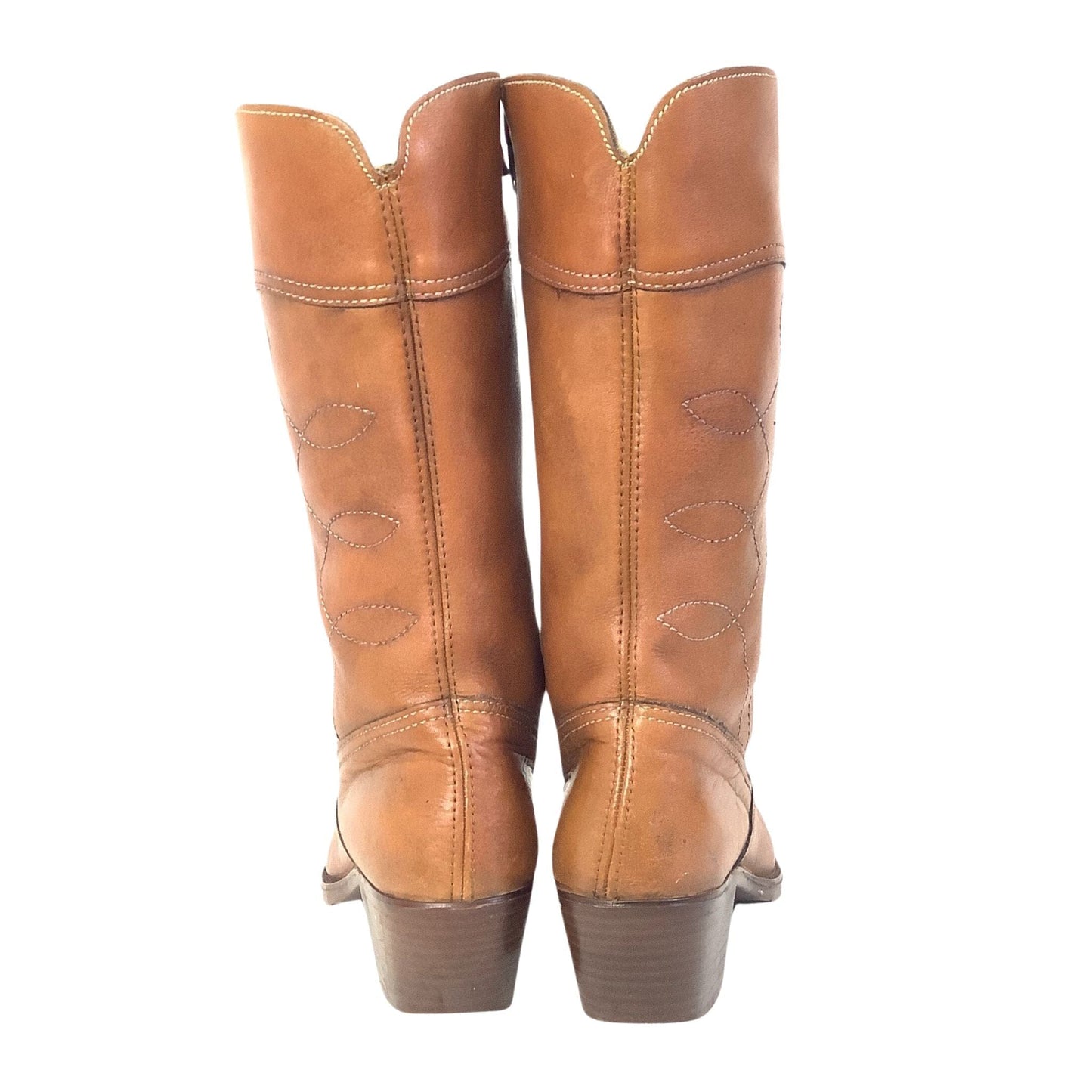 Shearling Lined Cowboy Boots 5 / Tan / Vintage 1960s