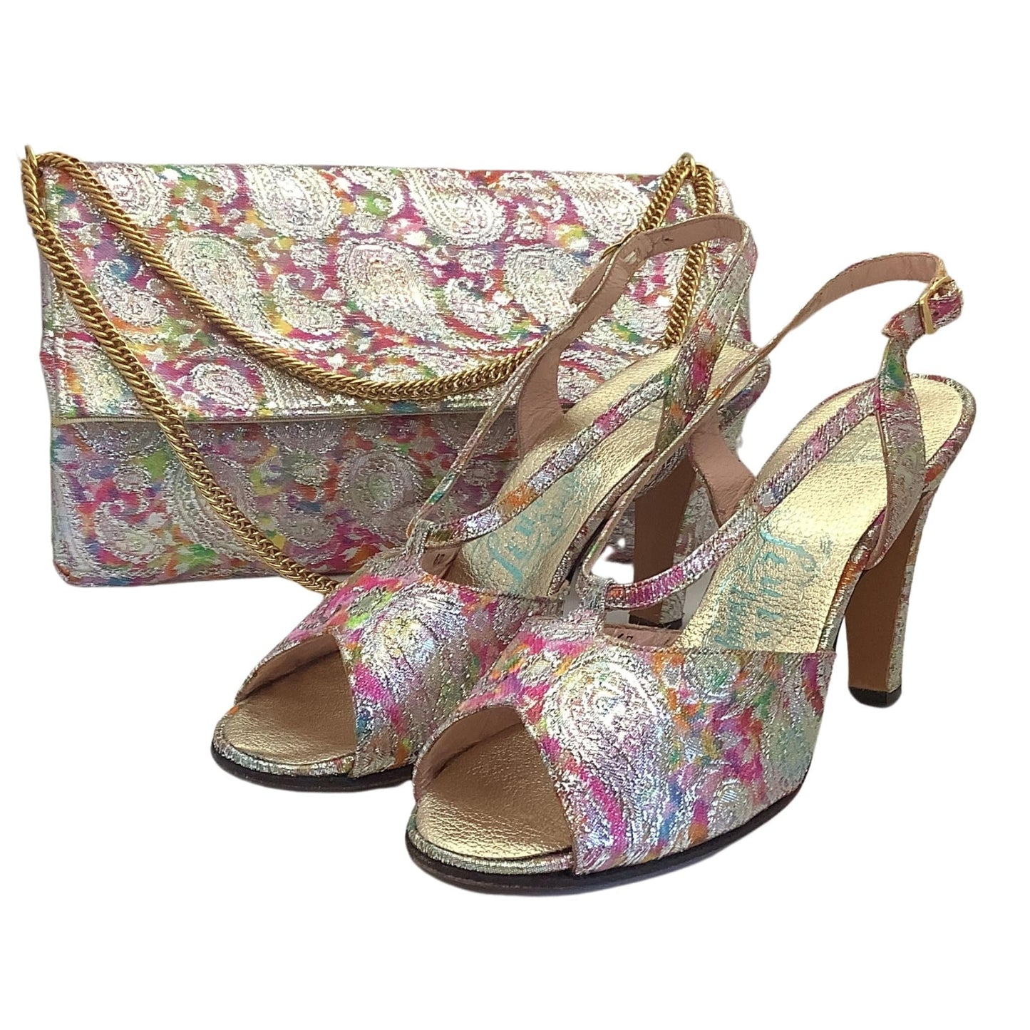 Shoes Bag Set 1950s 7 / Multicolor / Strappy