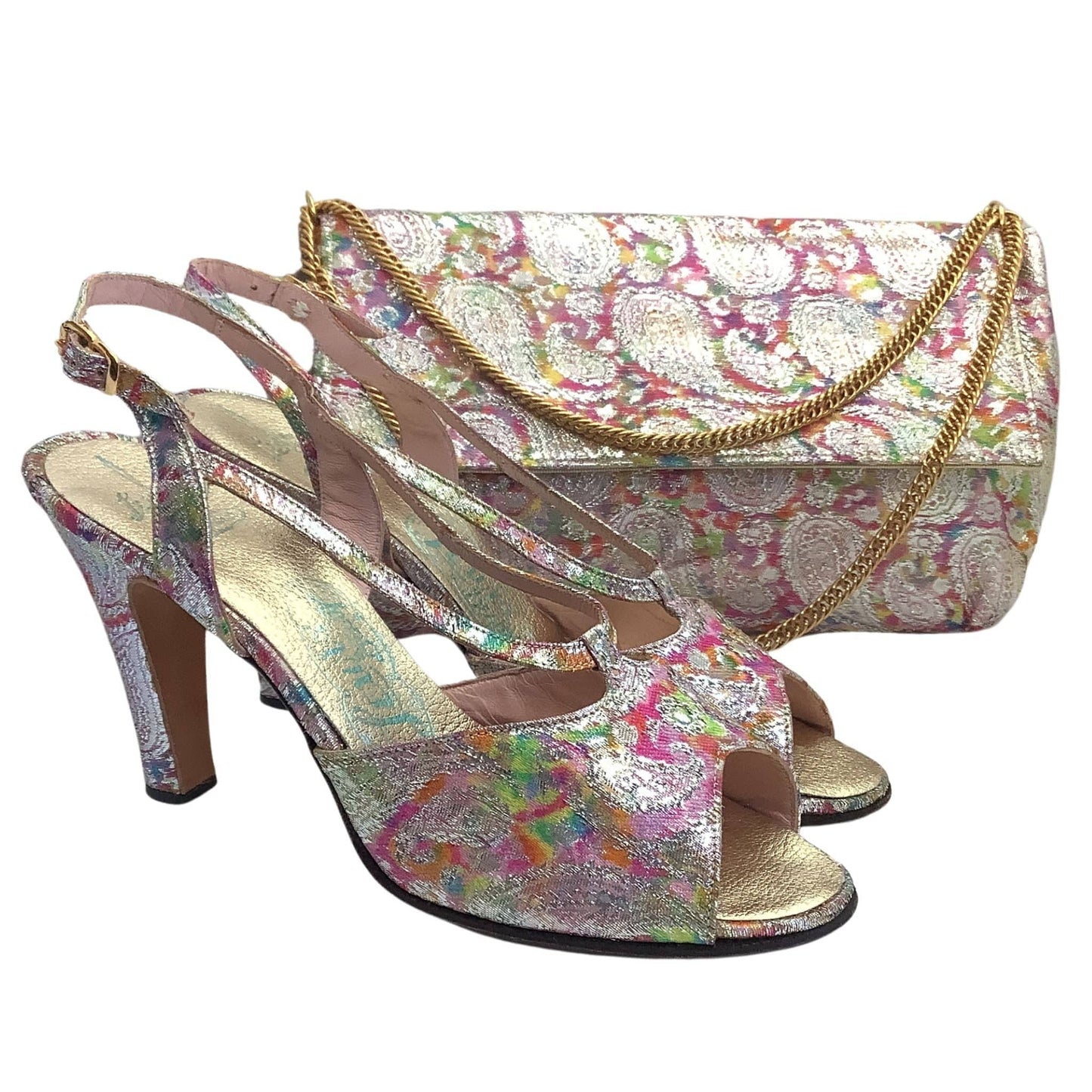 Shoes Bag Set 1950s 7 / Multicolor / Strappy