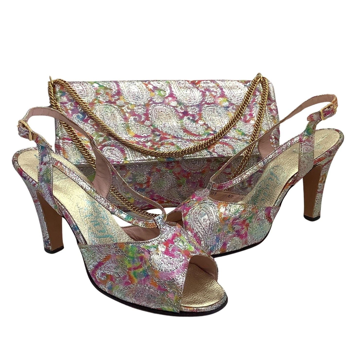 Shoes Bag Set 1950s 7 / Multicolor / Strappy