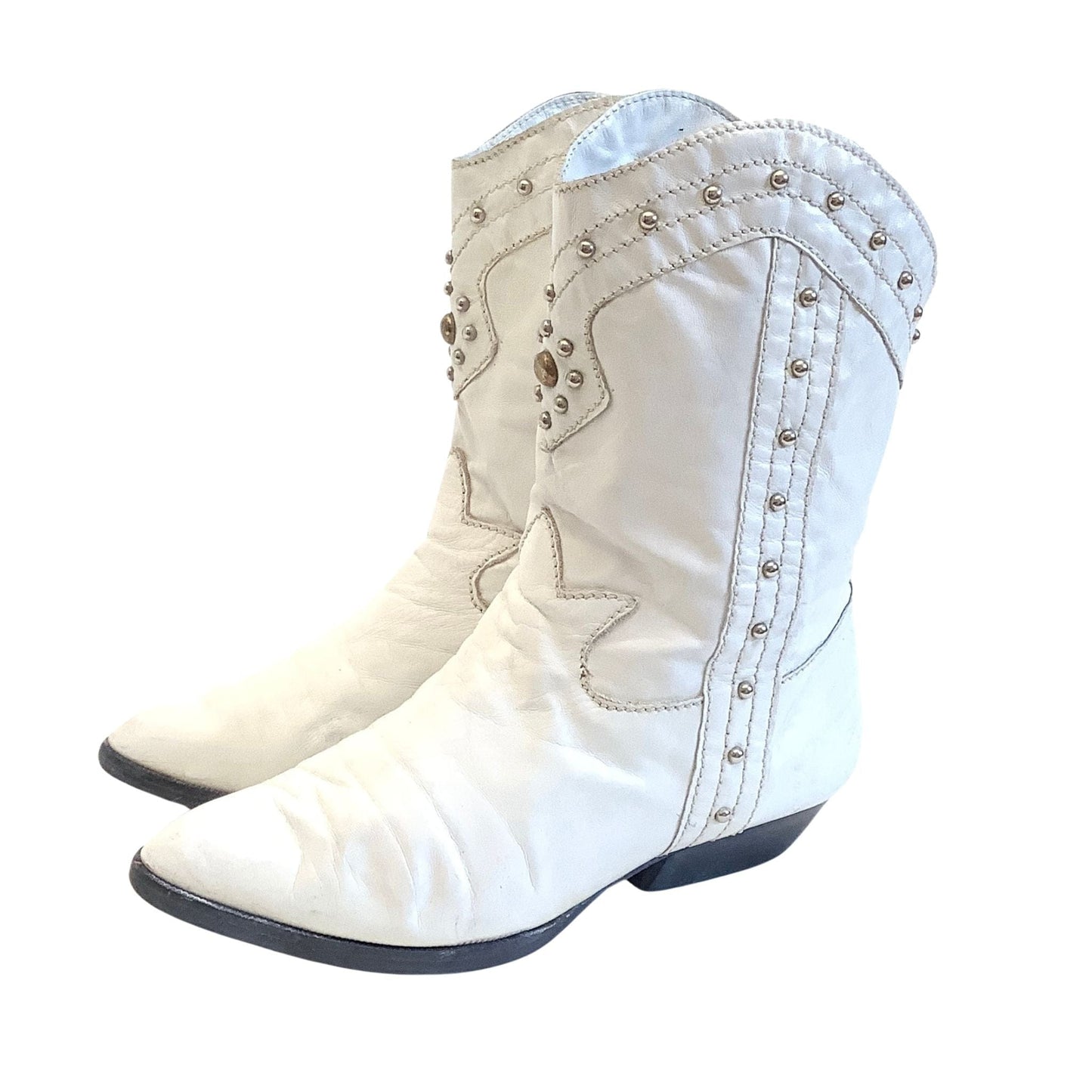 Short White Cowboy Boots 6 / White / Vintage 1980s