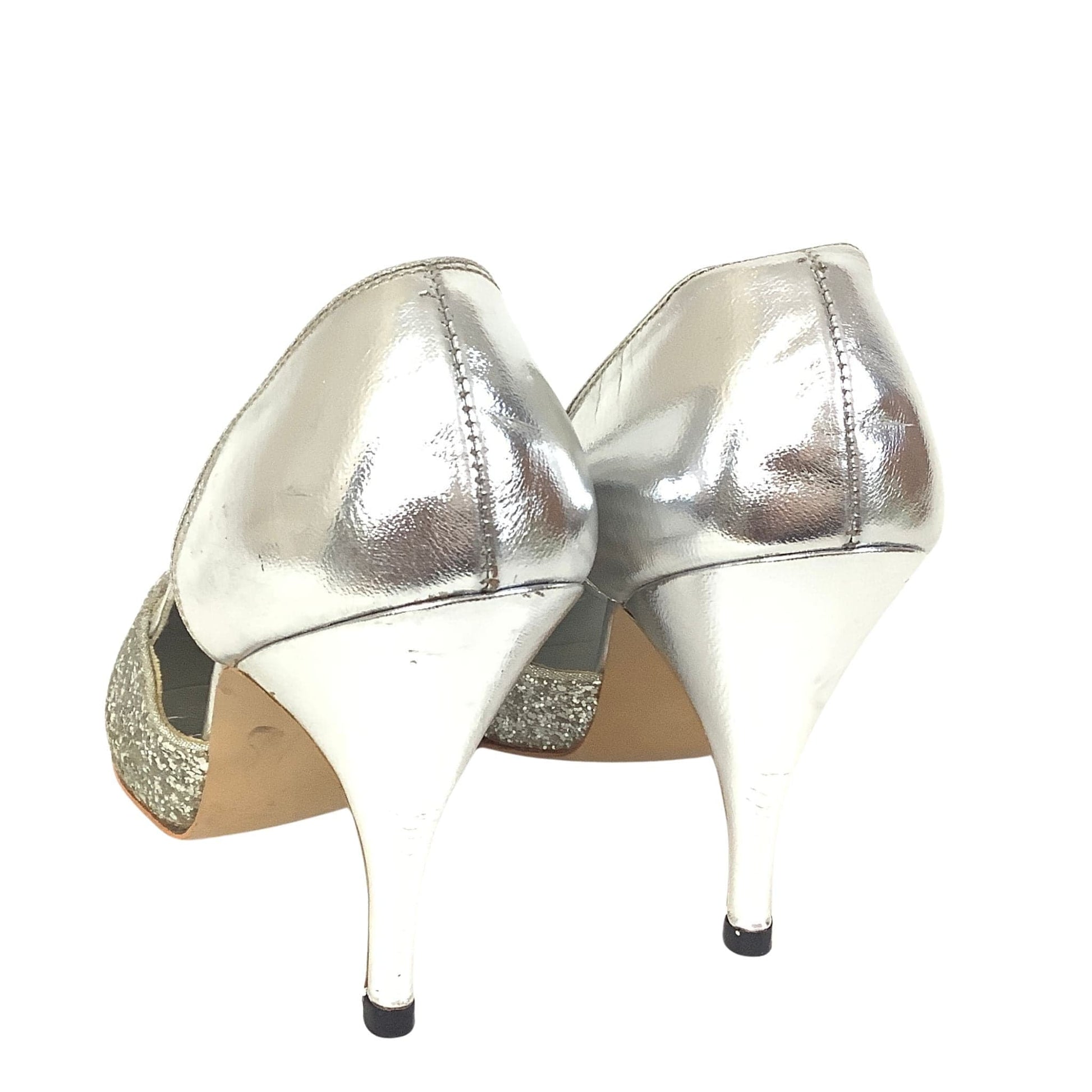 Silver Pin-up Heels 7.5 / Silver / Vintage 1950s