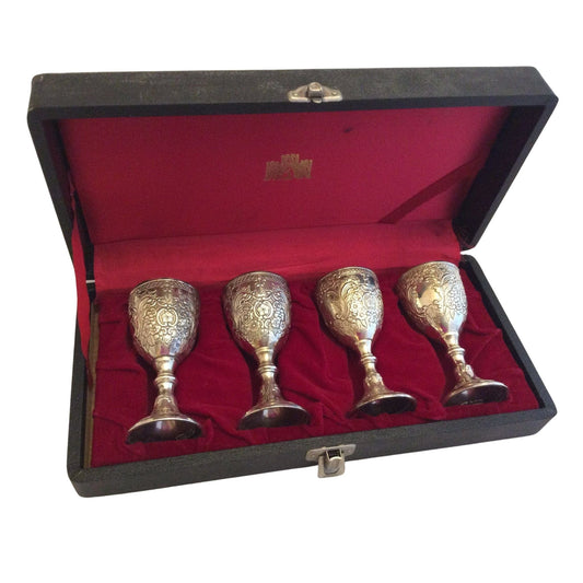 Silver Plated Goblets Silver / Metal / Vintage 1960s
