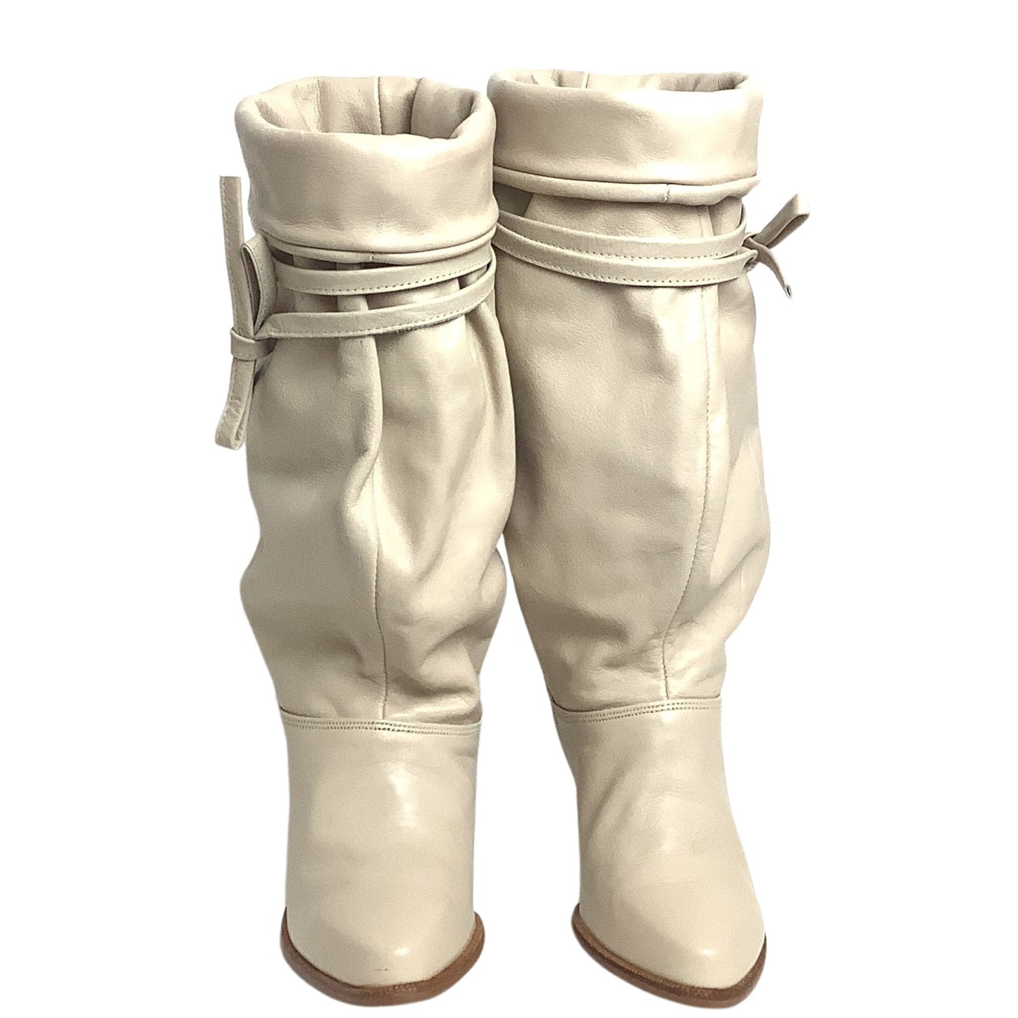 Slouchy Leather Boots 6.5 / Beige / Slouch