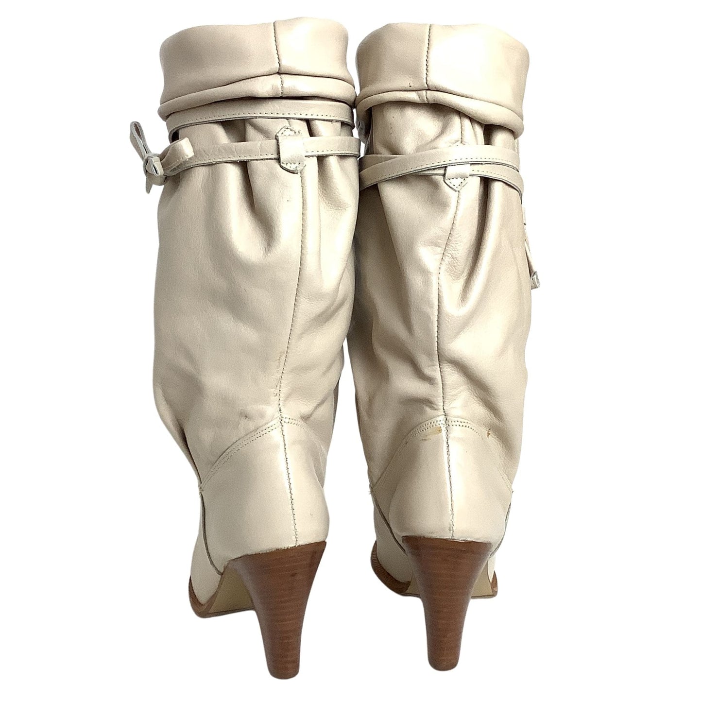 Slouchy Leather Boots 6.5 / Beige / Slouch