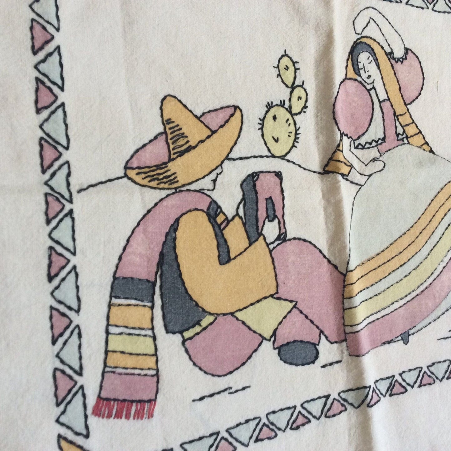 Small Pillow Cover 1930s Multi / Cotton / Spanish Revival