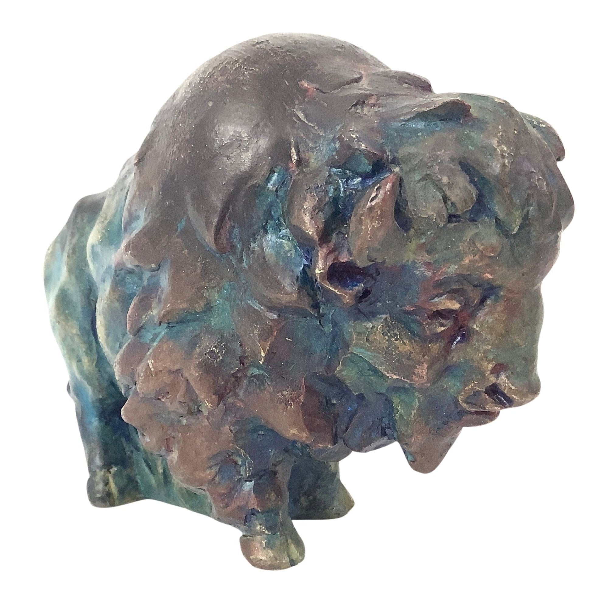 Southwestern Bison Figurine Bronze / Resin / Y2K - Now