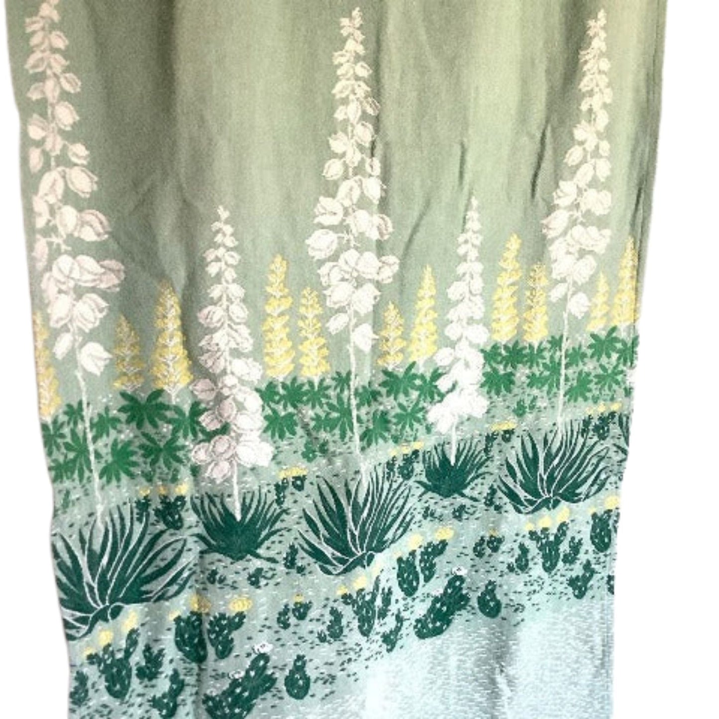 Southwestern Cactus Curtain Multi / Barkcloth / Vintage 1940s