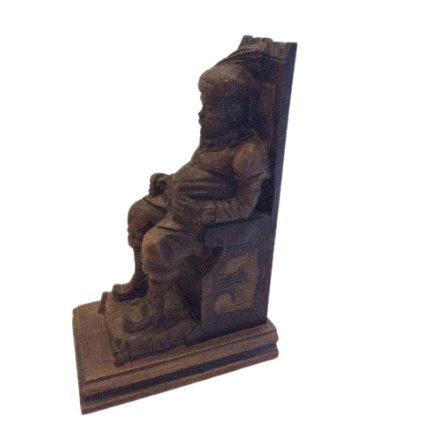 Spanish Figural Bookends Brown / Wood / Vintage 1970s