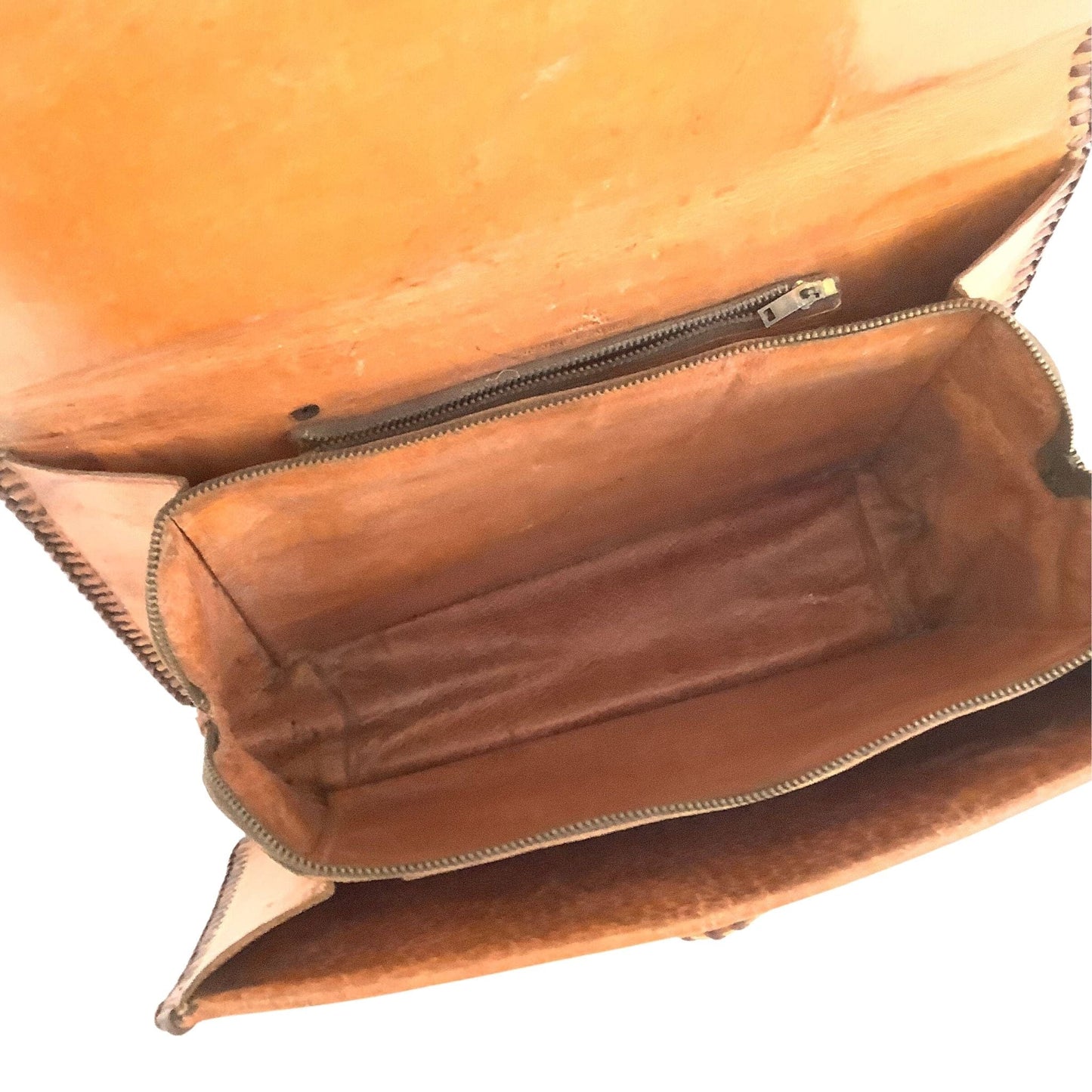 Spanish Revival Clutch Bag Tan / Leather / Vintage 1920s