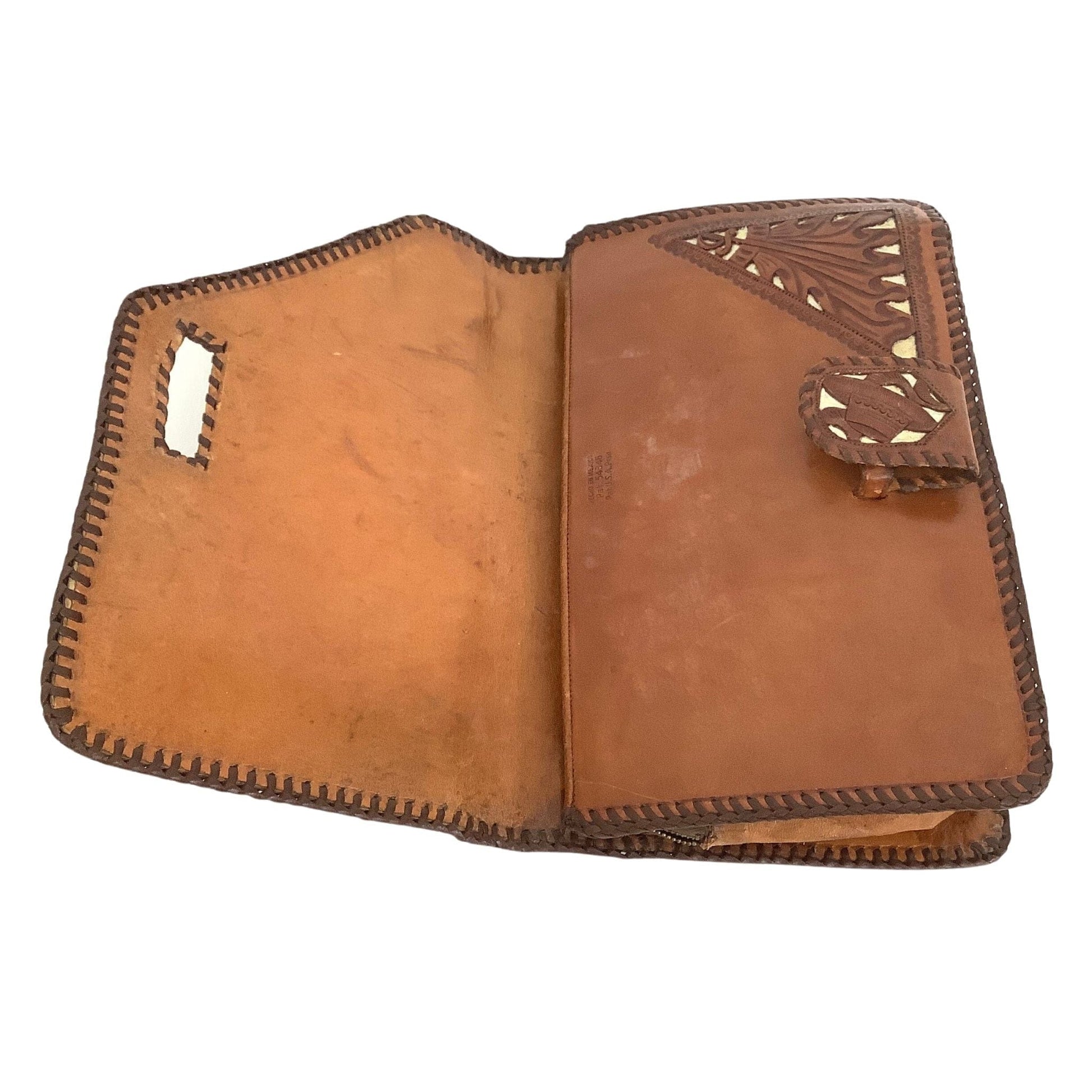 Spanish Revival Clutch Bag Tan / Leather / Vintage 1920s