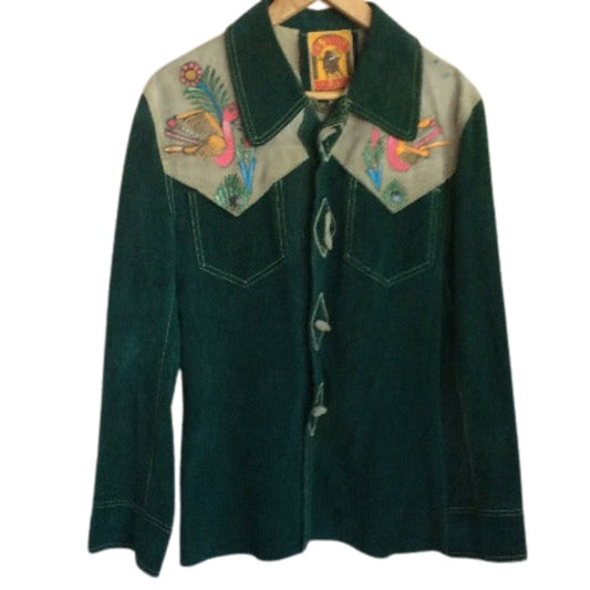 Spanish Revival Jacket Medium / Green / Vintage 1940s