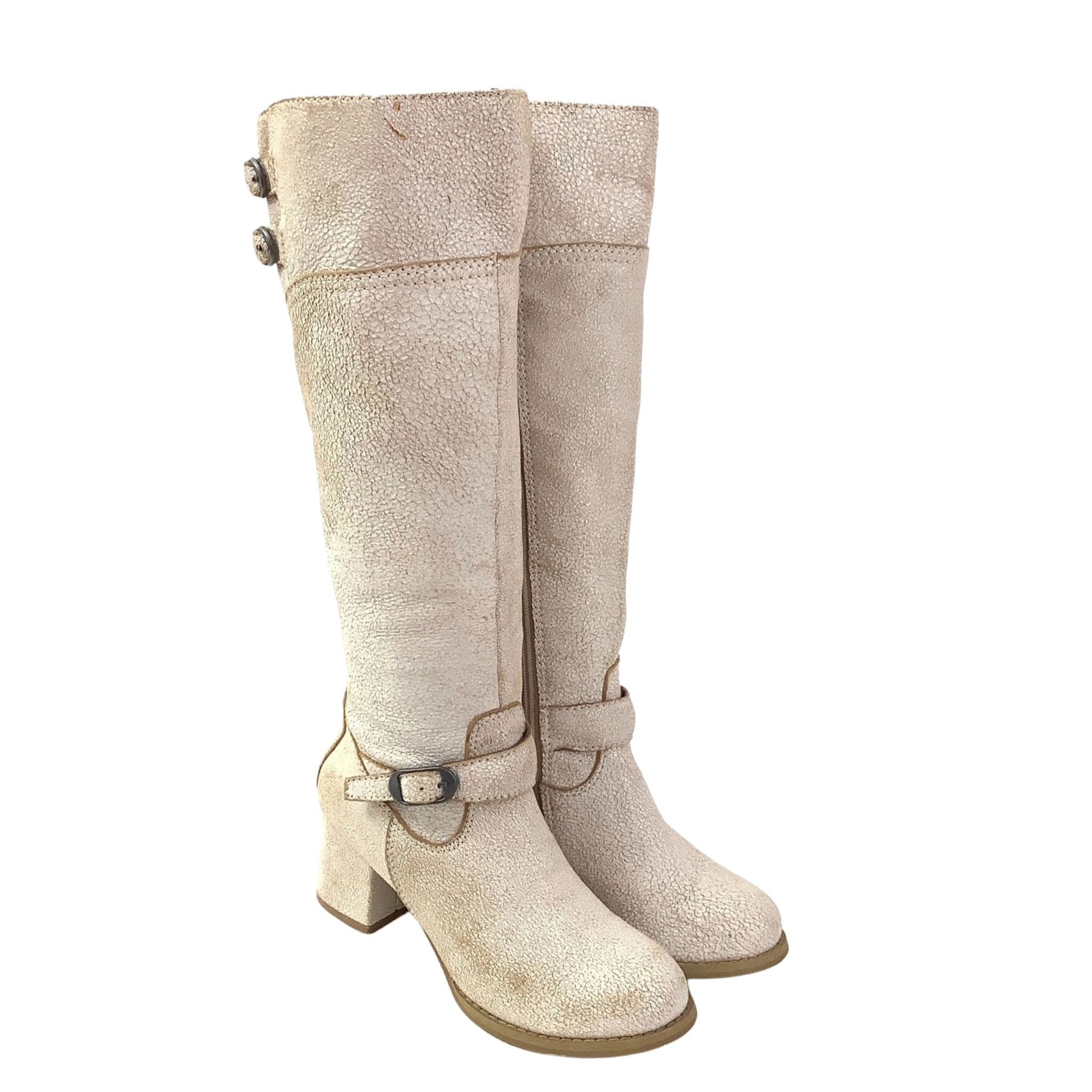 Steampunk Chunky Boots 7 / White / Y2K - Now