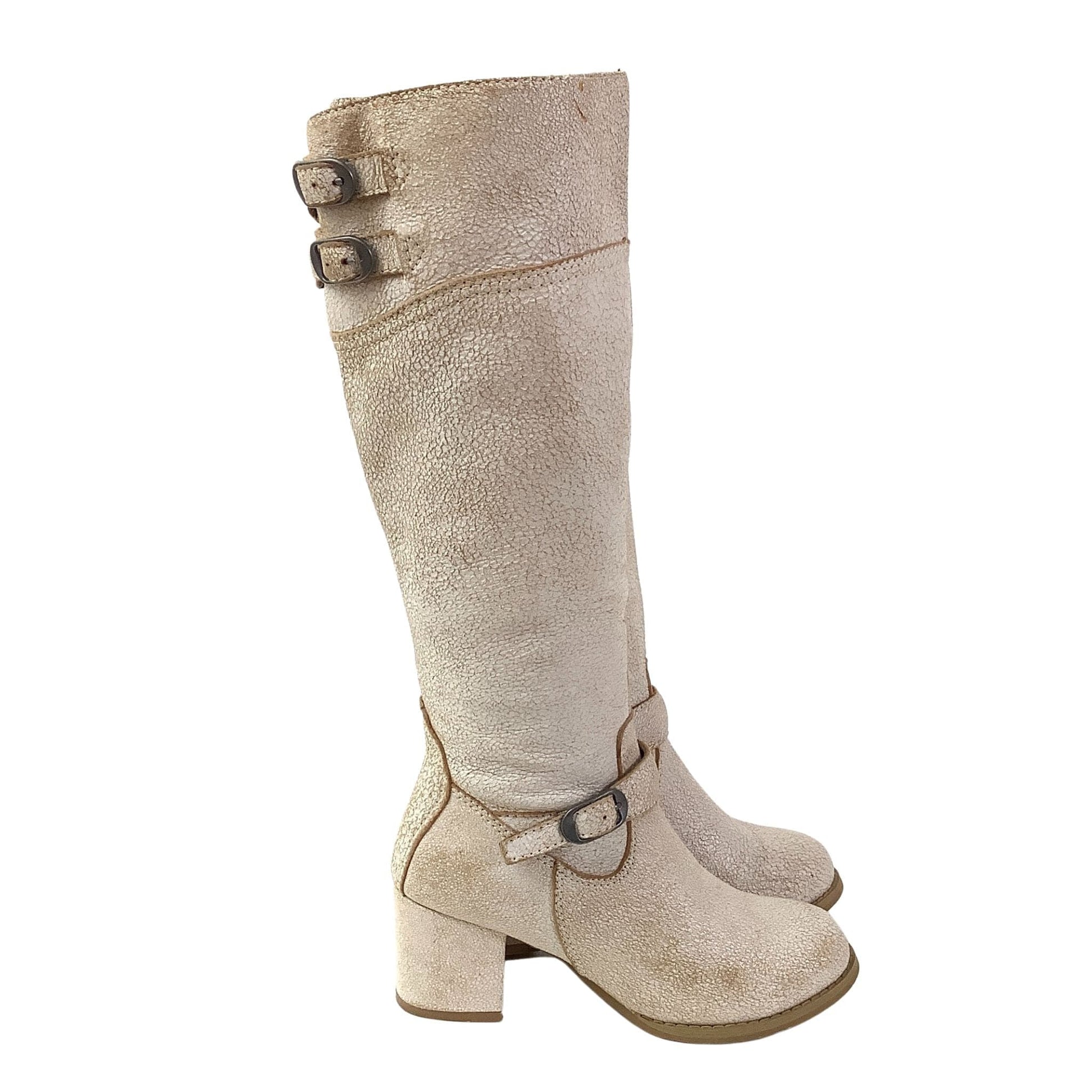 Steampunk Chunky Boots 7 / White / Y2K - Now