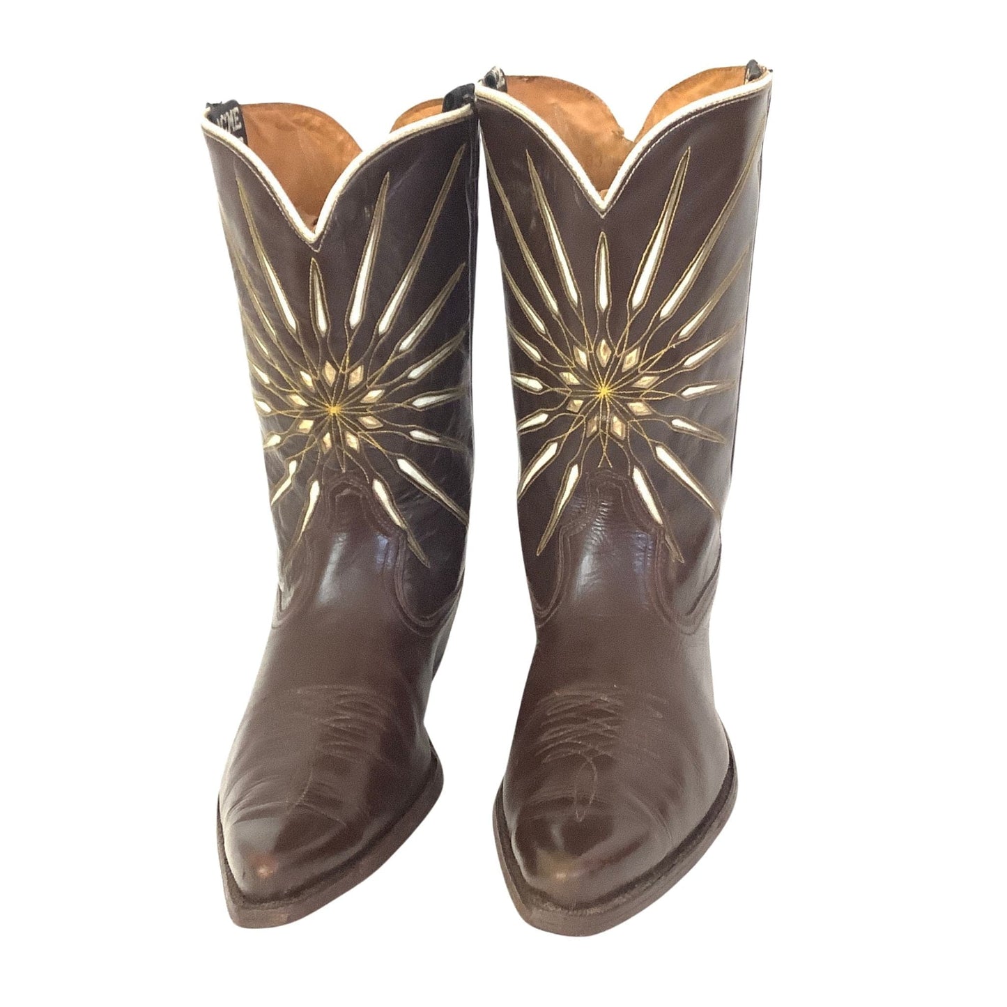 Sunburst Western Boots 8 / Brown / Vintage 1950s