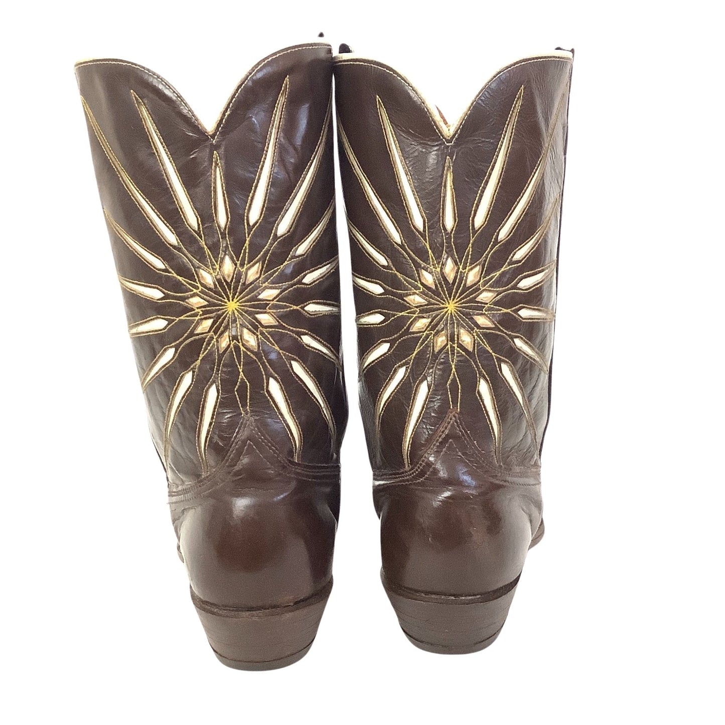 Sunburst Western Boots 8 / Brown / Vintage 1950s