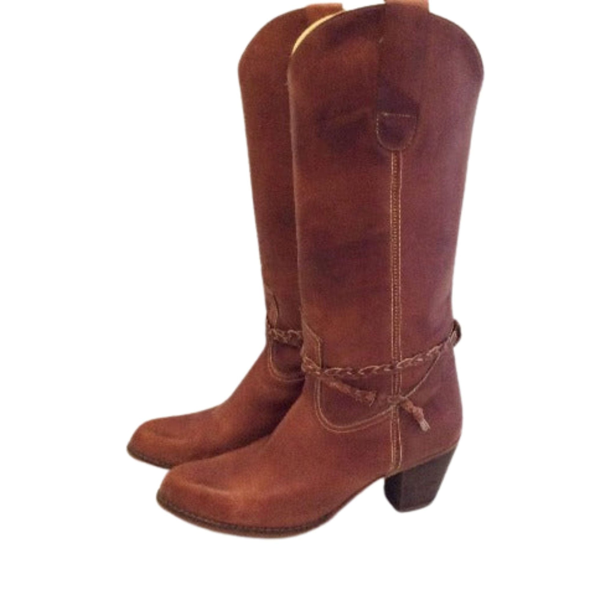 Tall Leather Western Boots 9.5 / Tan / Western