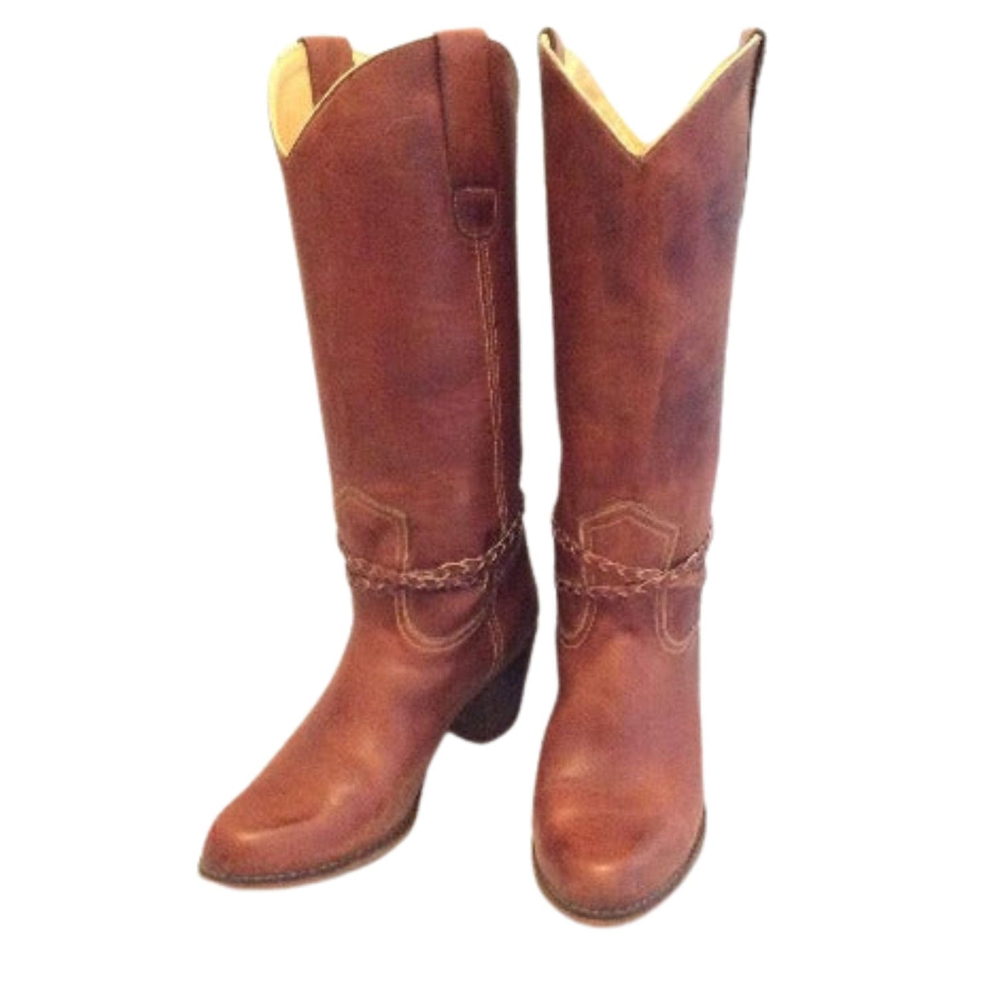 Tall Leather Western Boots 9.5 / Tan / Western