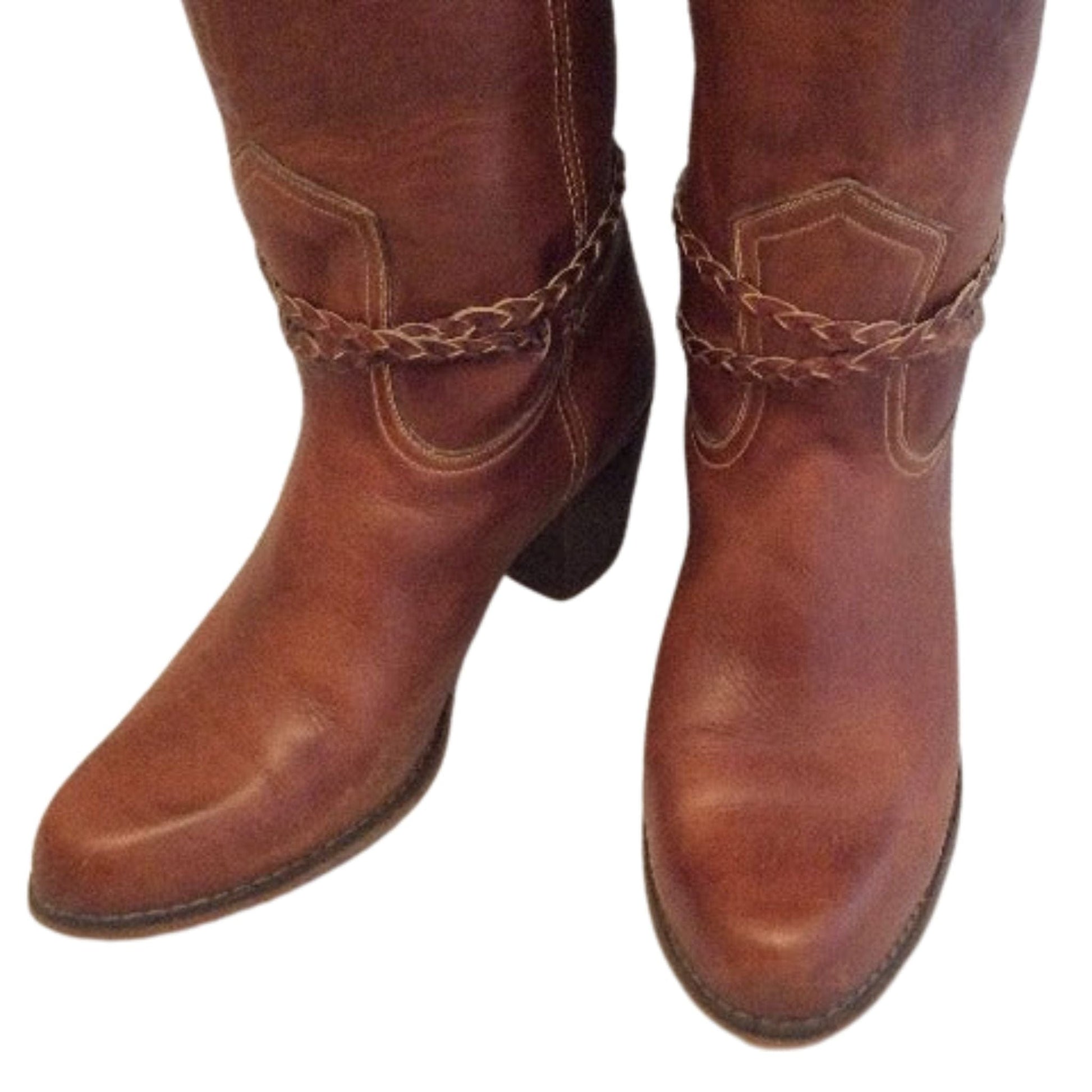 Tall Leather Western Boots 9.5 / Tan / Western