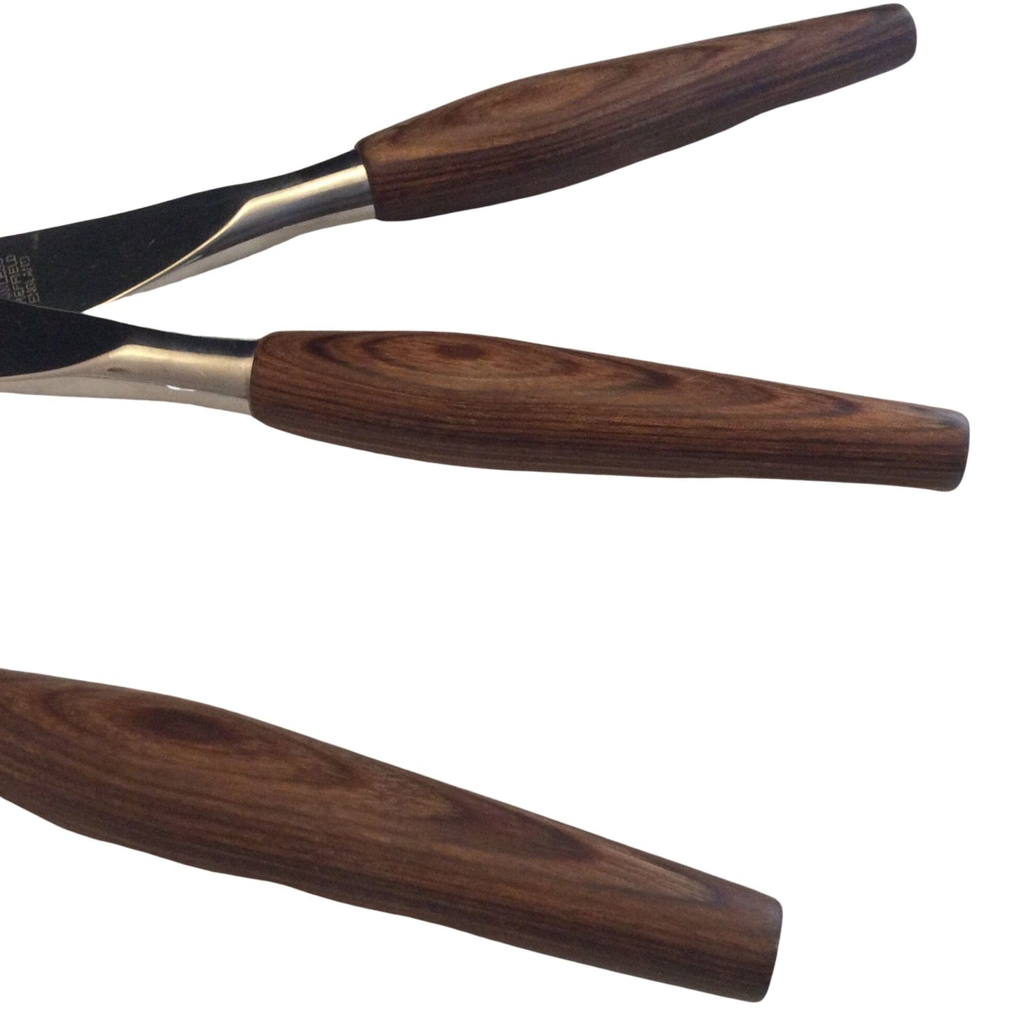 Teak Handle Carving Set Brown / Mixed / Vintage 1970s