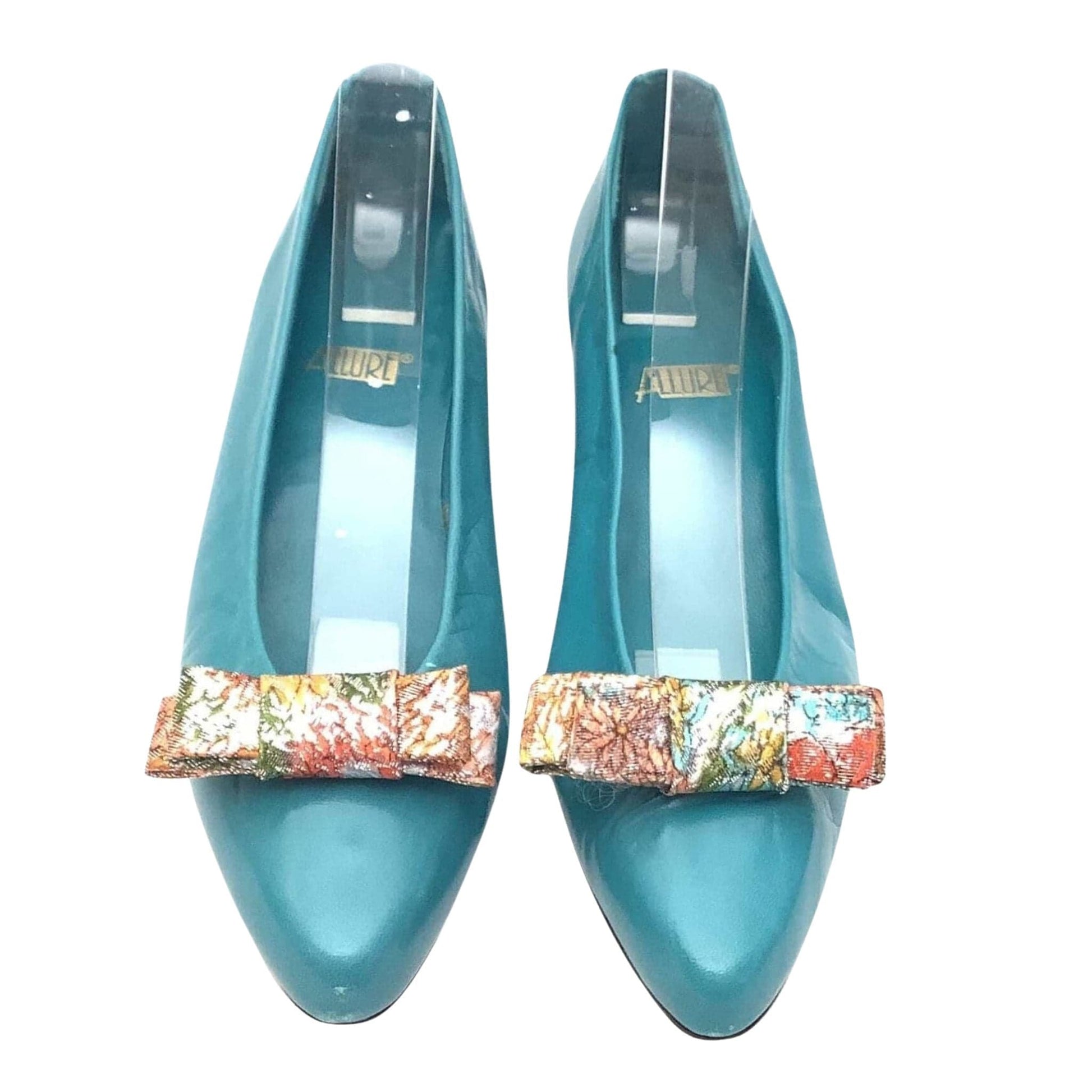 Teal Low Heel Pumps 7 / Teal / Vintage 1980s