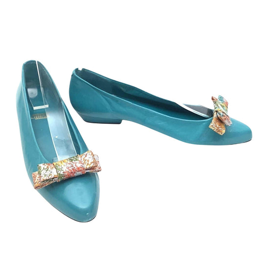 Teal Low Heel Pumps 7 / Teal / Vintage 1980s